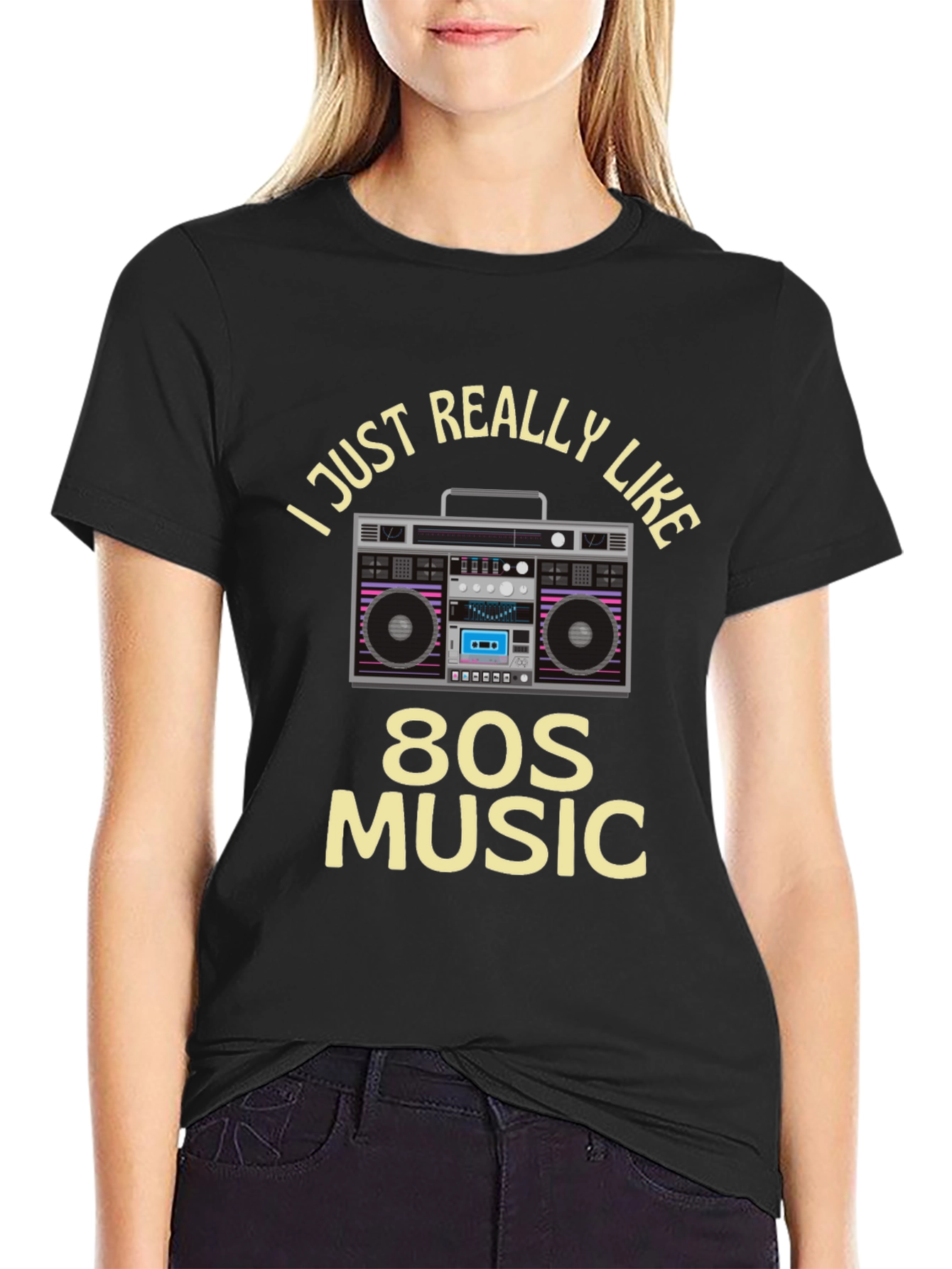 80s Music Retro Boombox Graphic Tee