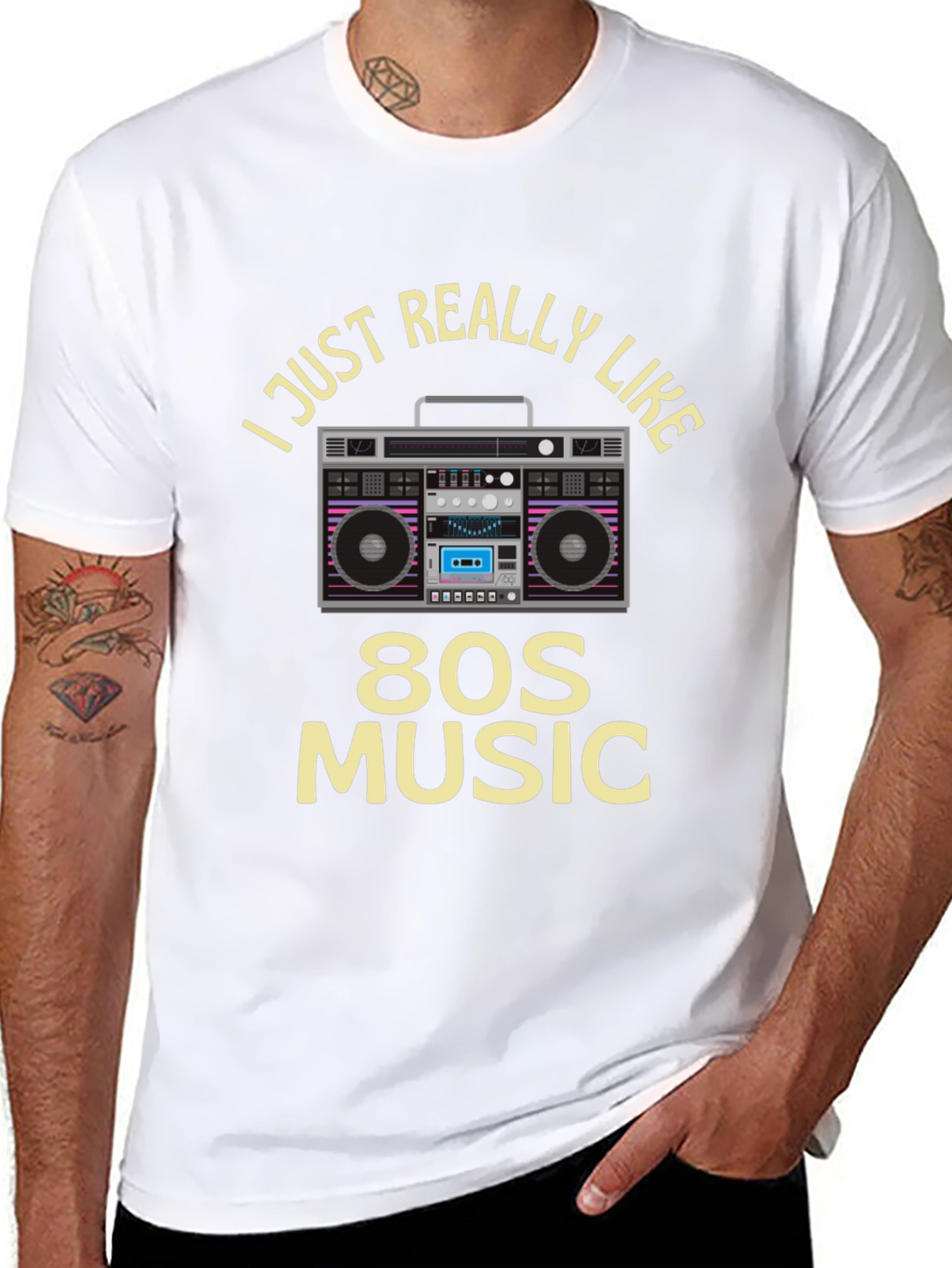 80s Music Retro Boombox Graphic Tee