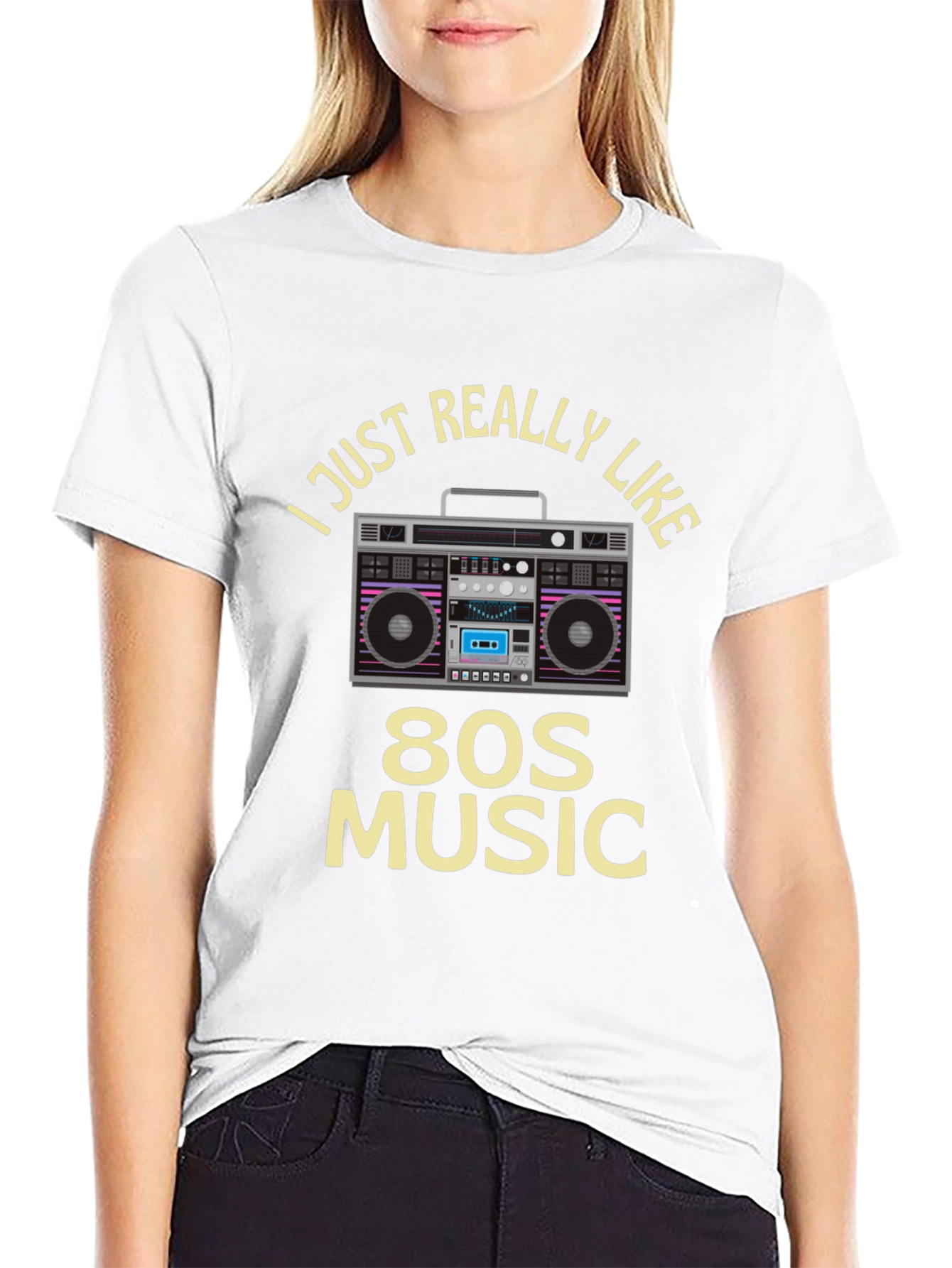 80s Music Retro Boombox Graphic Tee