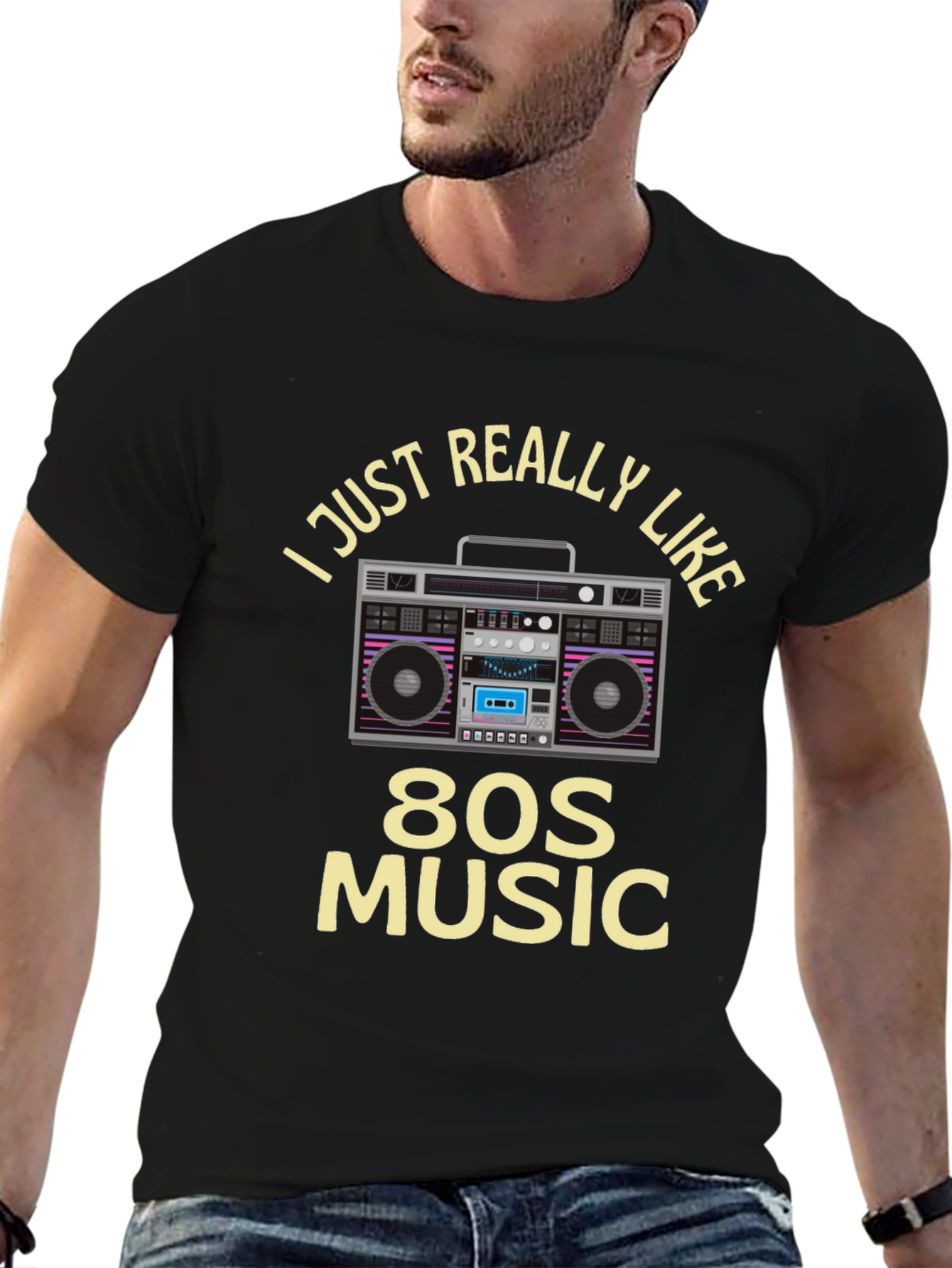 80s Music Retro Boombox Graphic Tee