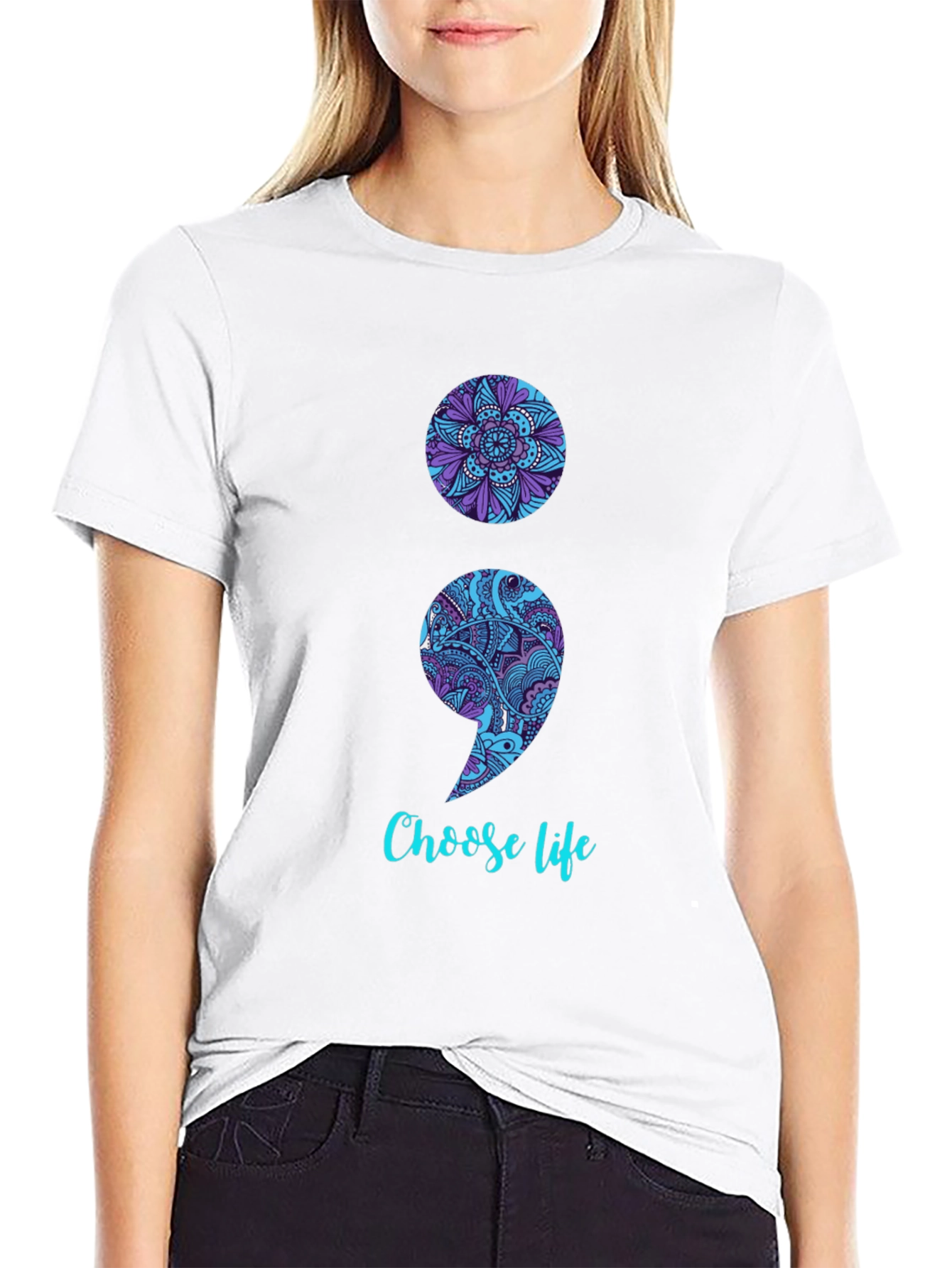 Semicolon Choose Life Graphic Tee