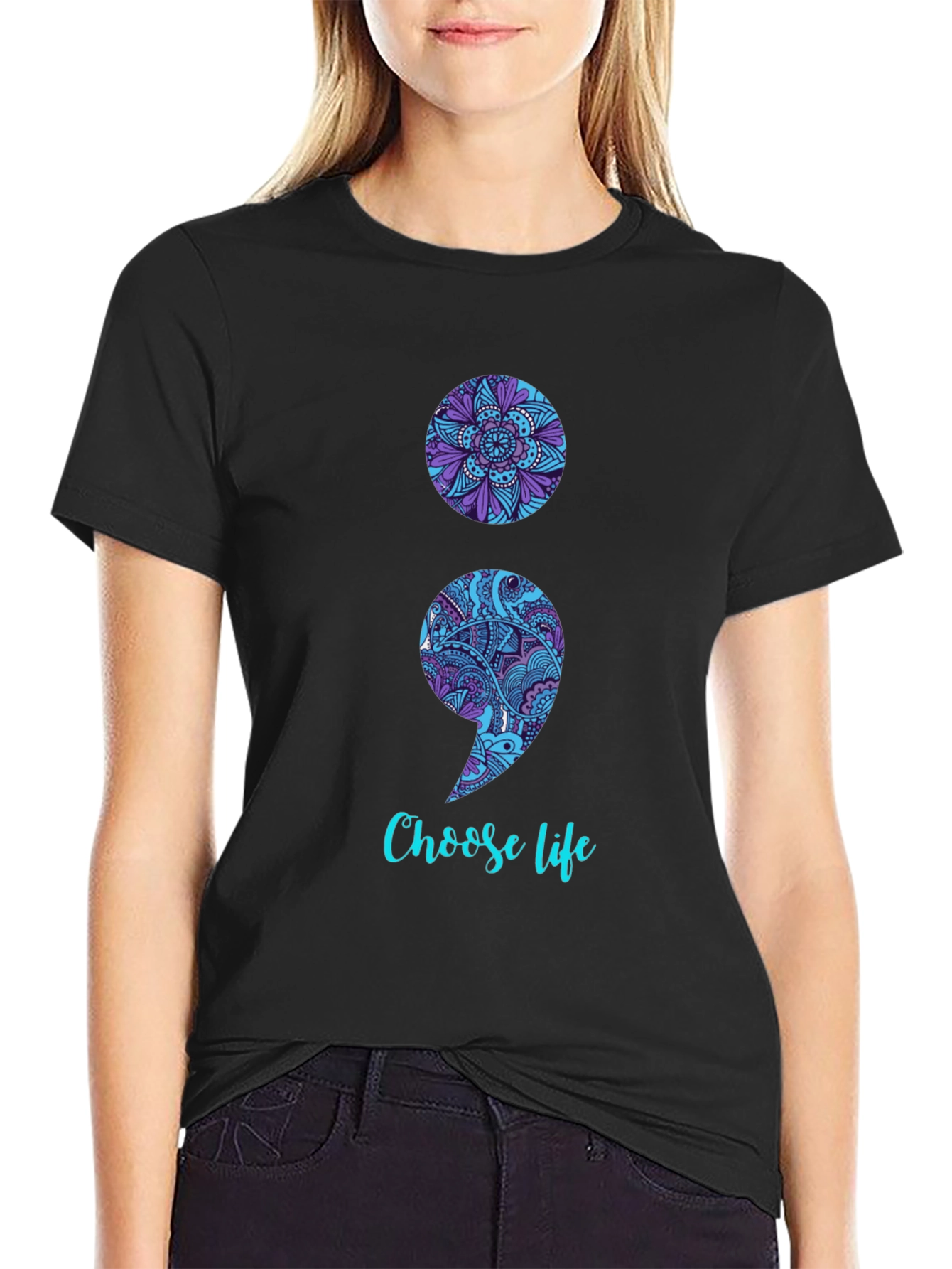 Semicolon Choose Life Graphic Tee