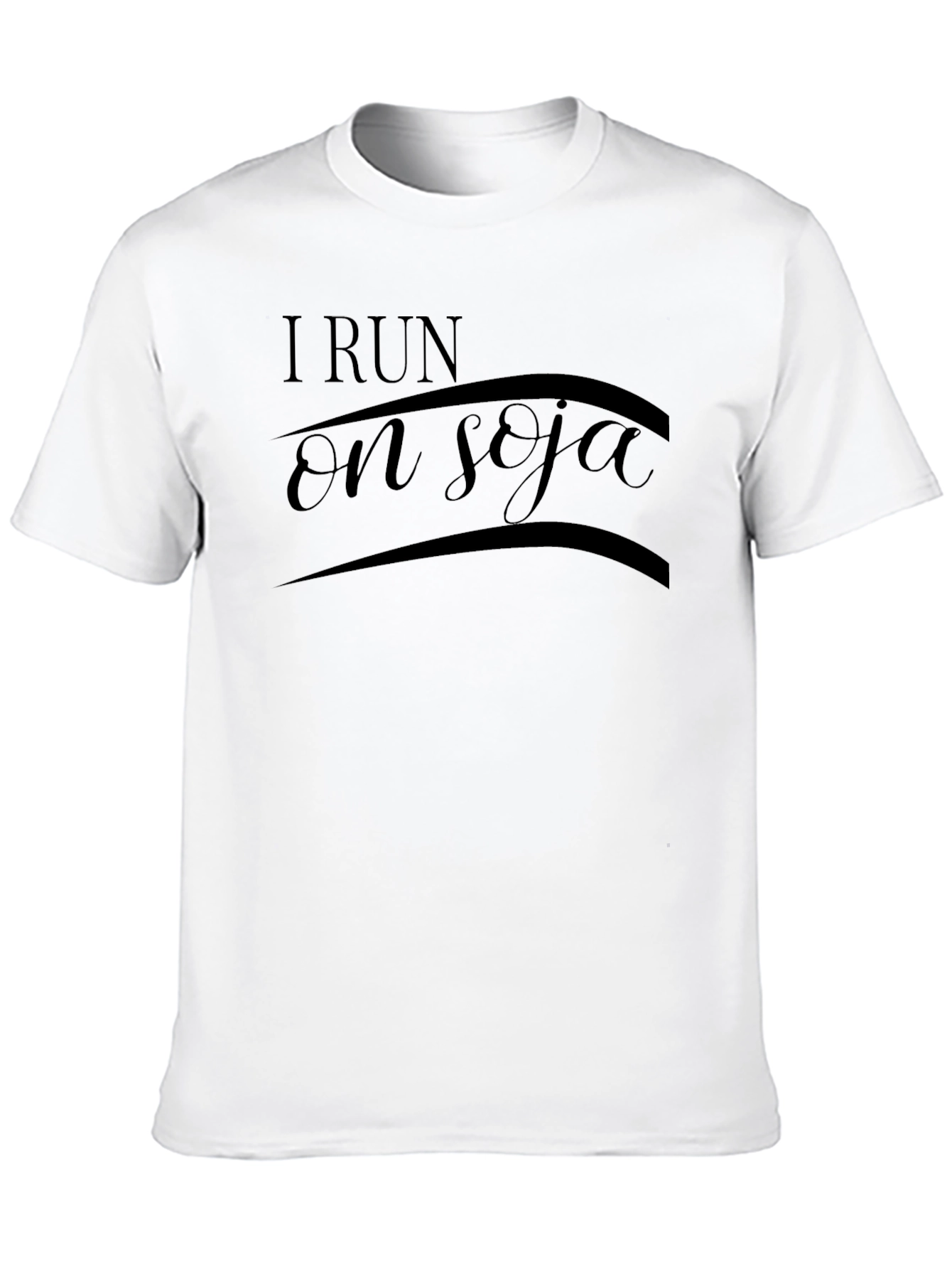 I Run On Soja T-Shirt - Black Graphic Tee