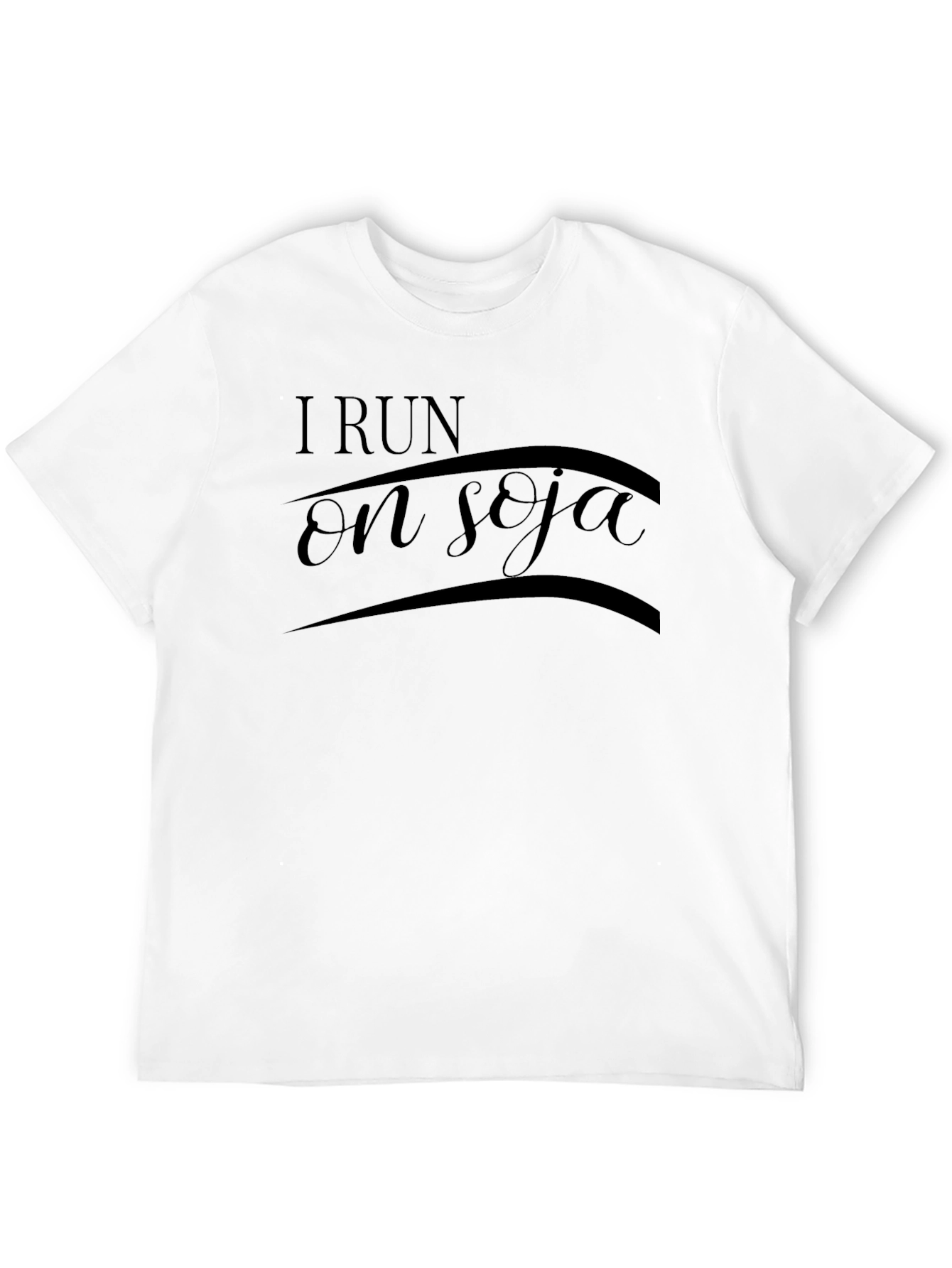 I Run On Soja T-Shirt - Black Graphic Tee
