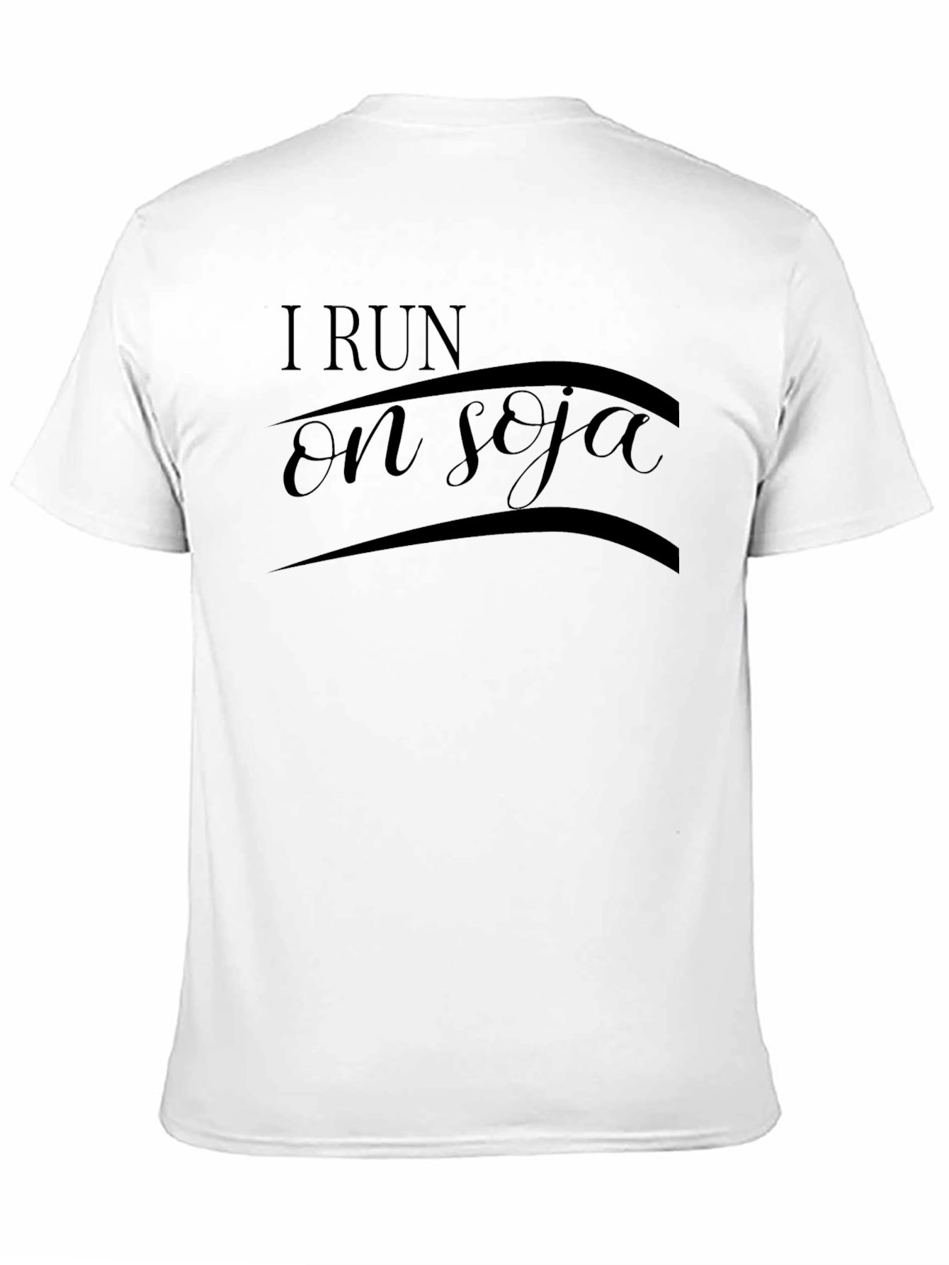 I Run On Soja T-Shirt - Black Graphic Tee
