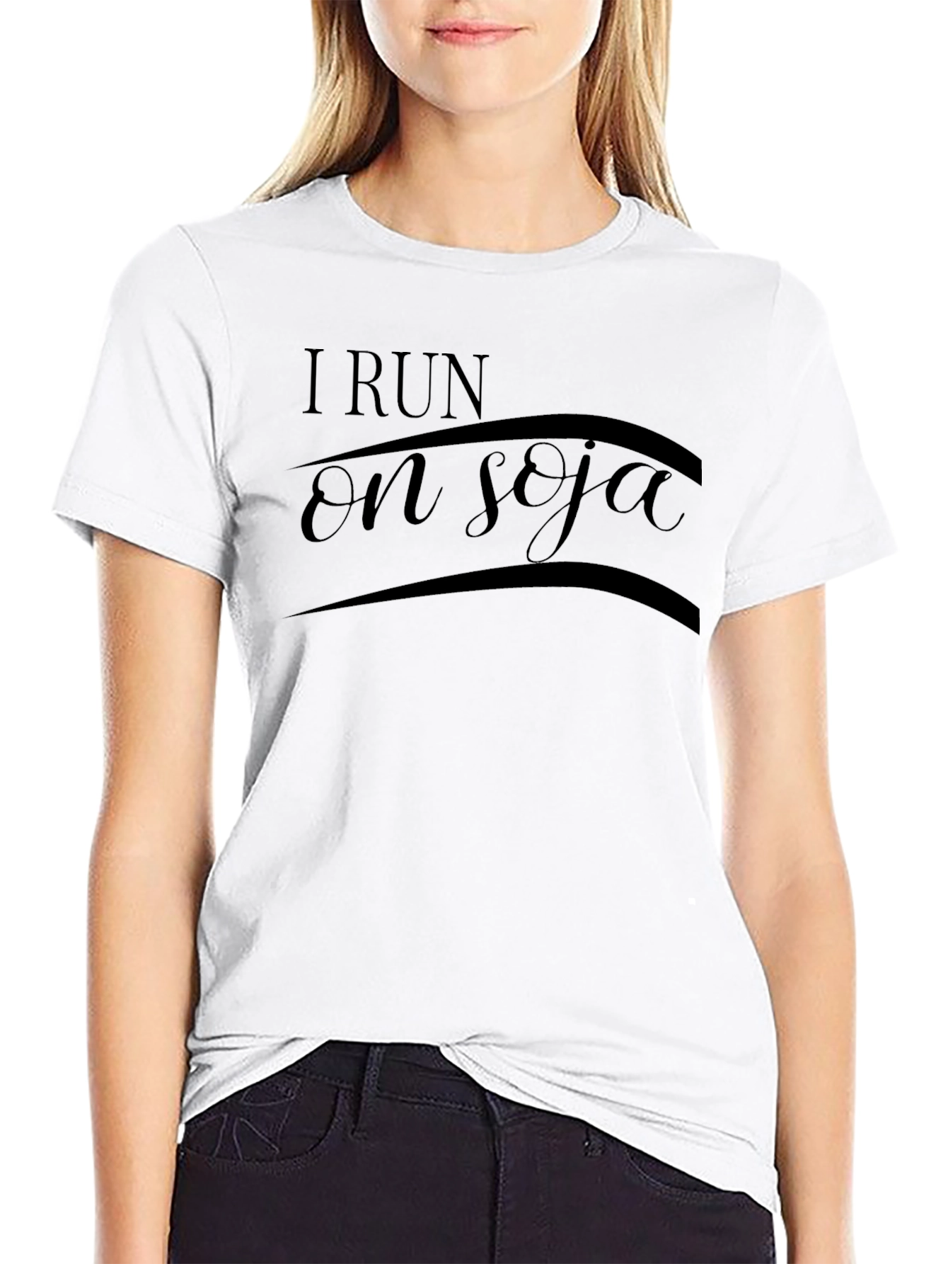 I Run On Soja T-Shirt - Black Graphic Tee