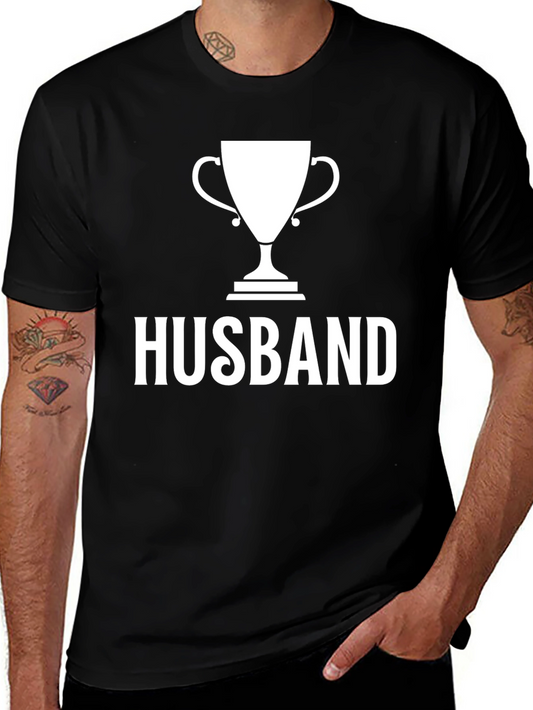 Husband Trophy Graphic T-Shirt - Black