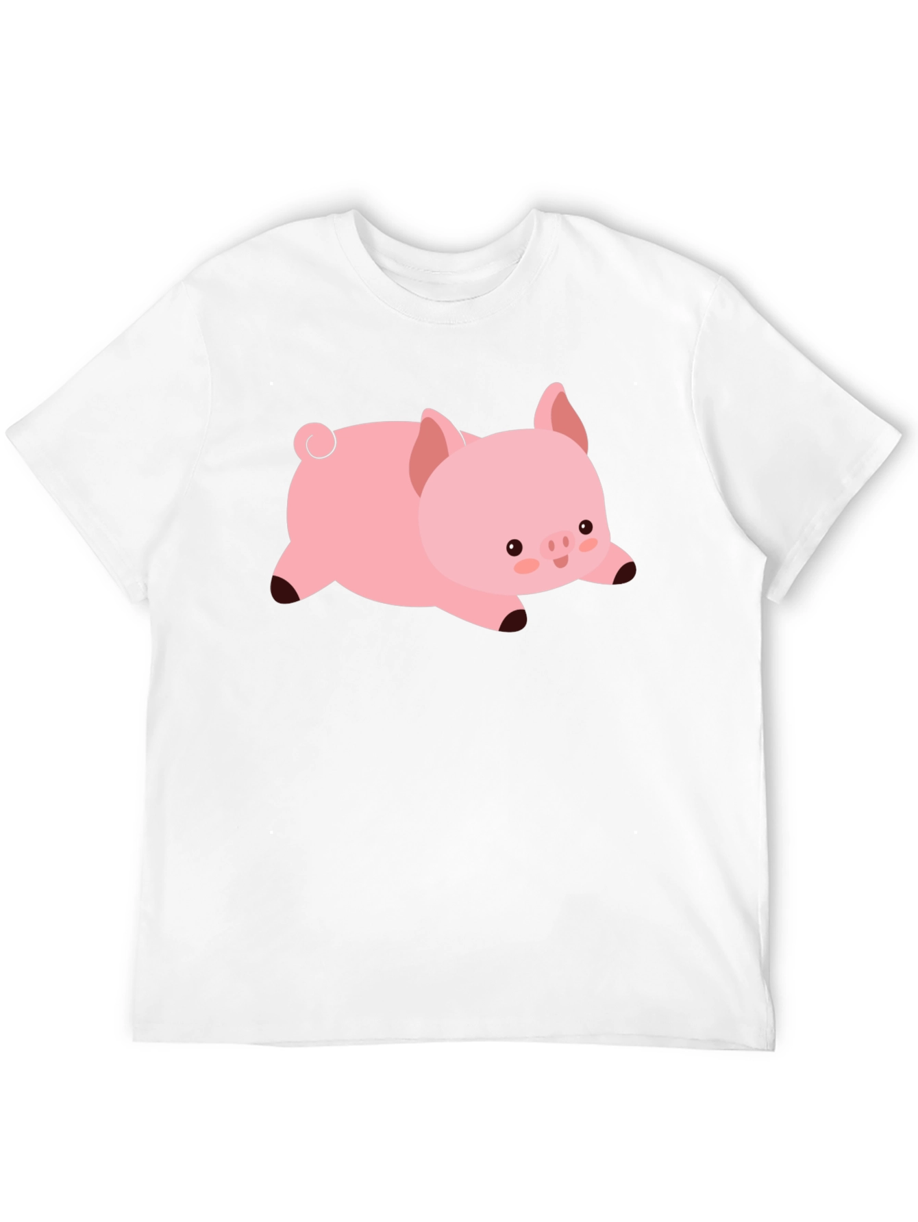 Cute Pig T-Shirt - Black Cotton Tee