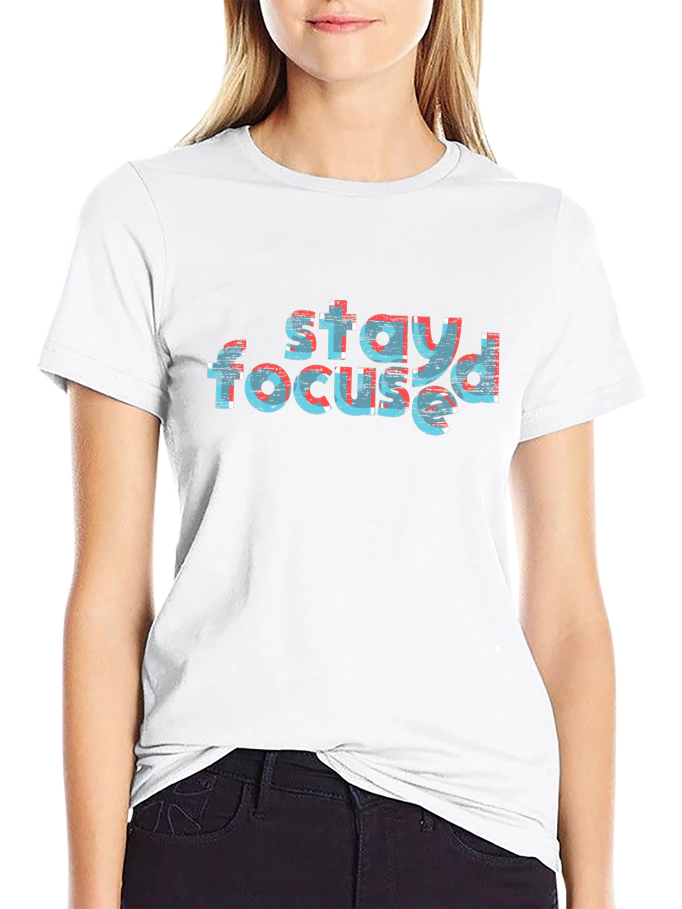 Stay Focused Graphic Tee - Stylish Black T-Shirt