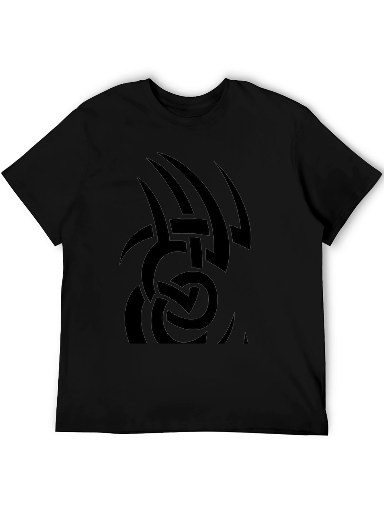 Black Graphic Tee - Tribal Design