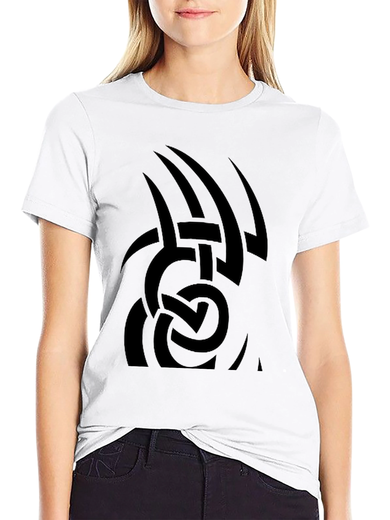 Black Graphic Tee - Tribal Design