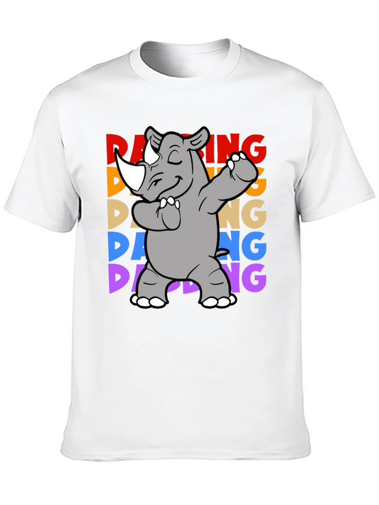 Dabbing Rhino Graphic Tee - Cool Animal Design
