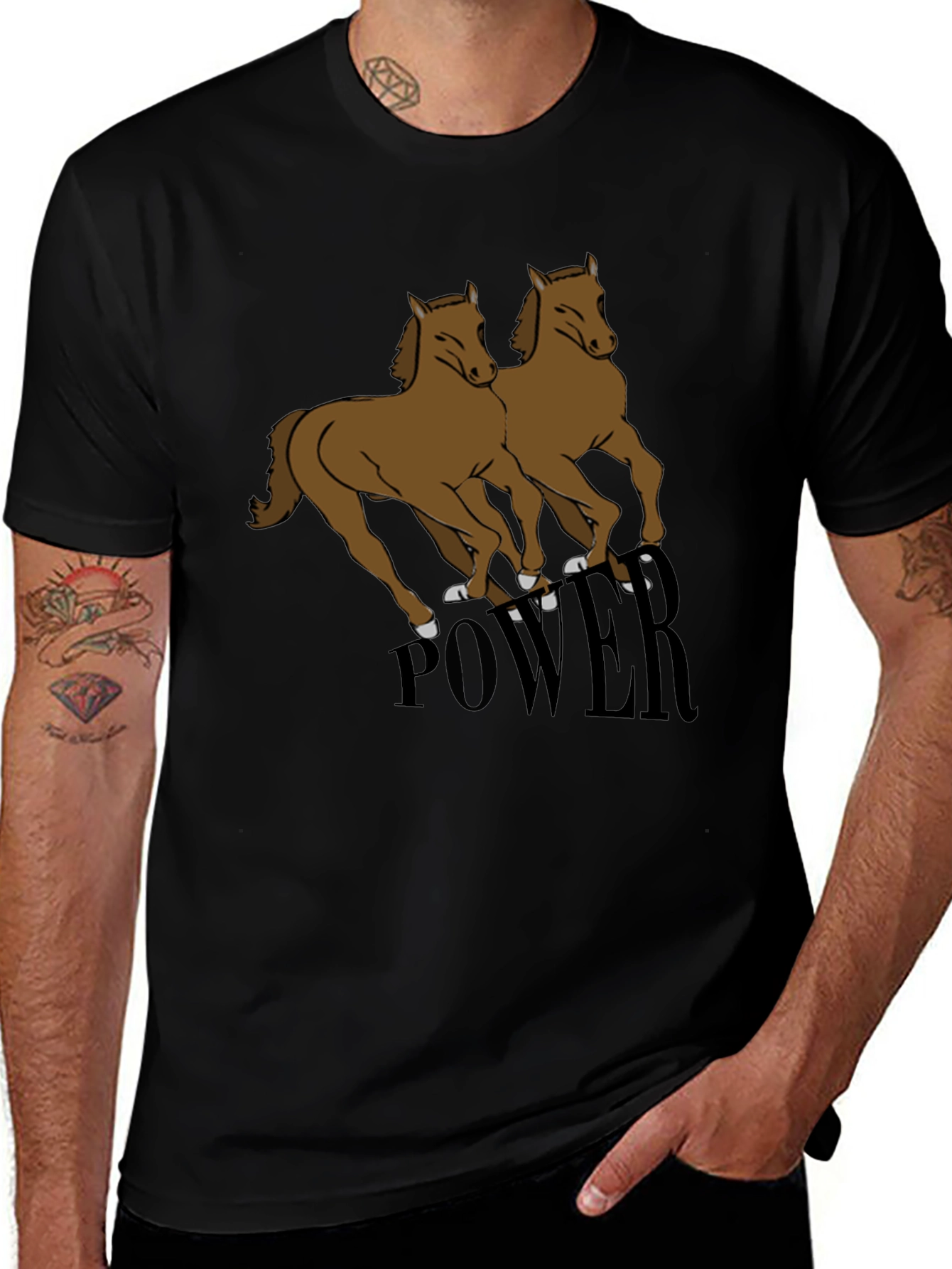 Black Power Horse T-Shirt