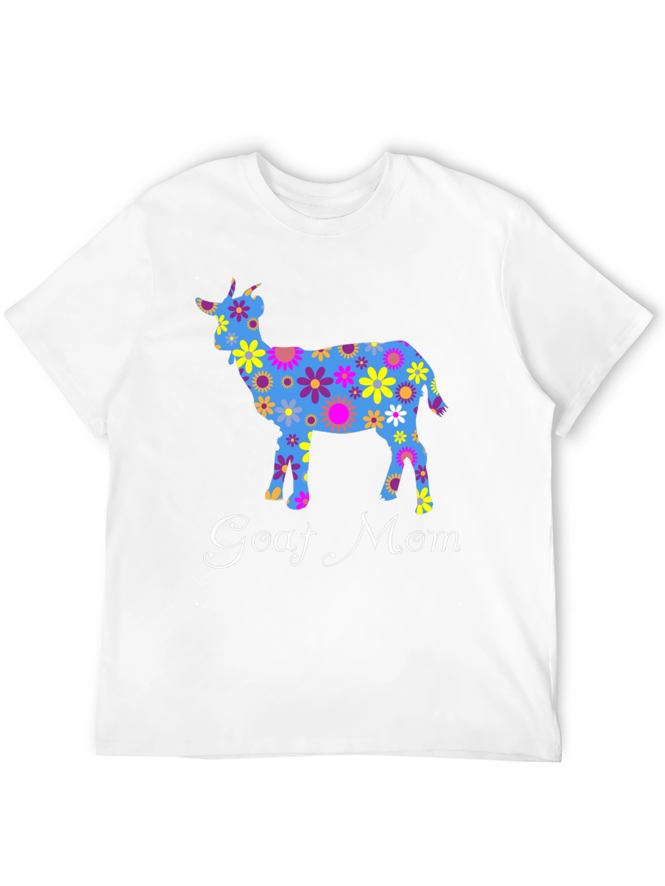 Goat Mom T-Shirt - Floral Goat Design