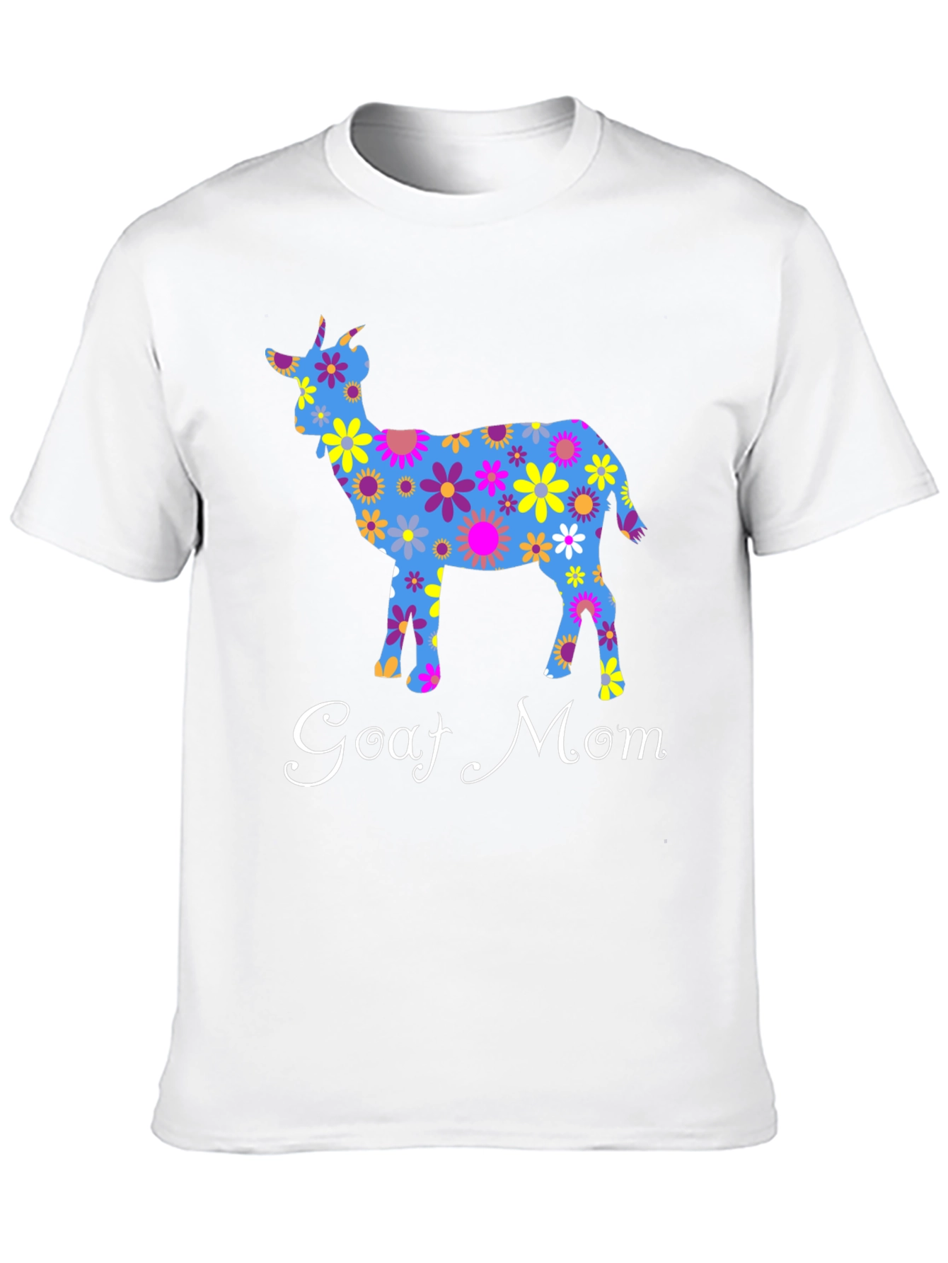 Goat Mom T-Shirt - Floral Goat Design