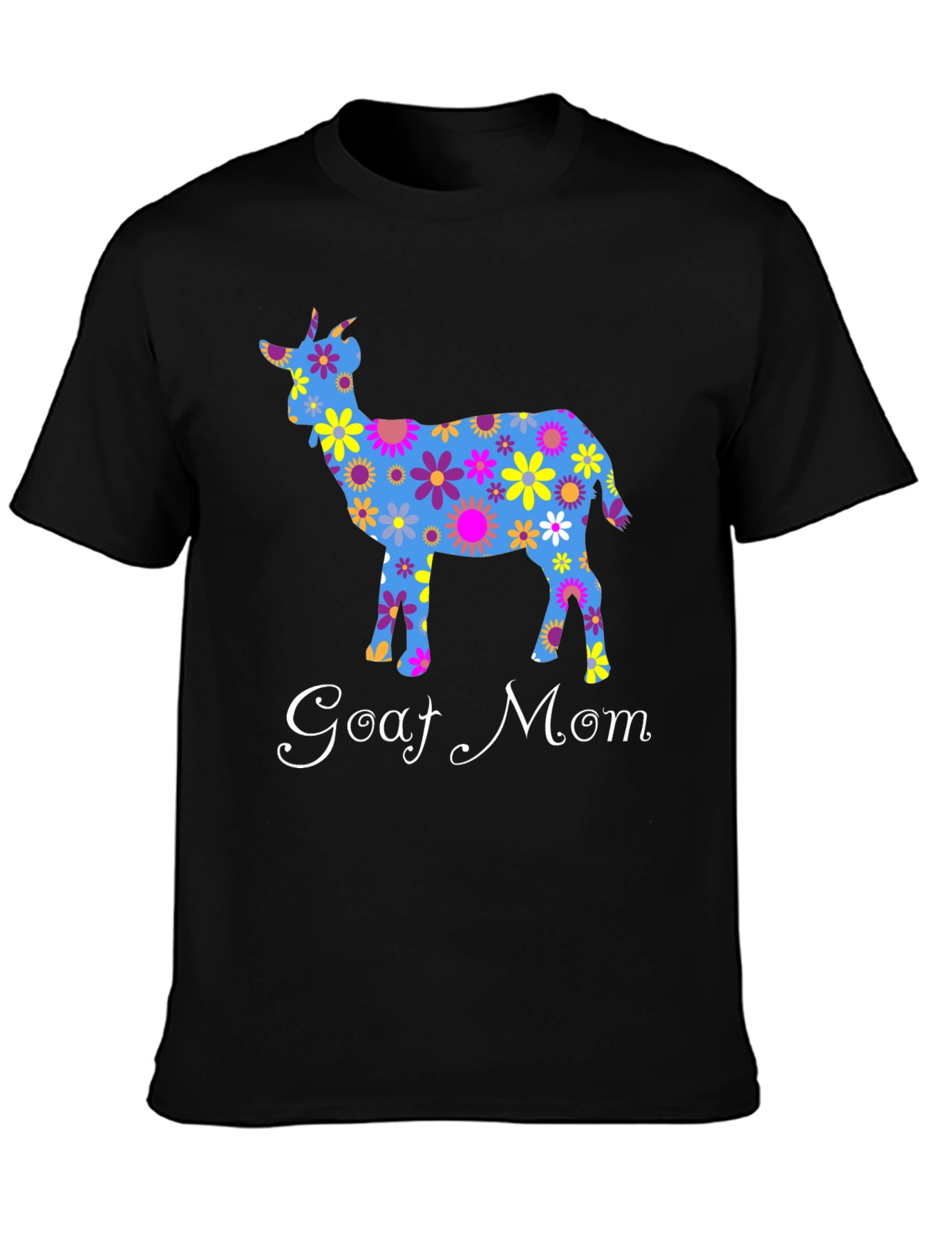 Goat Mom T-Shirt - Floral Goat Design