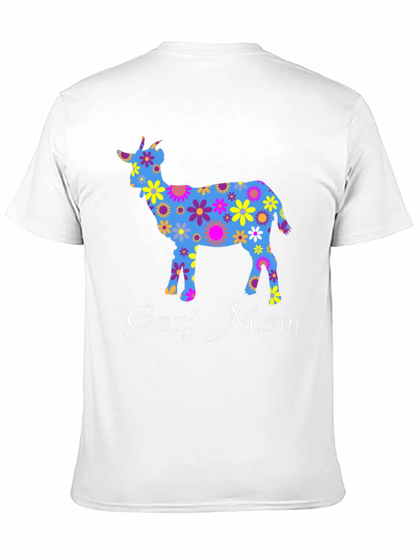 Goat Mom T-Shirt - Floral Goat Design