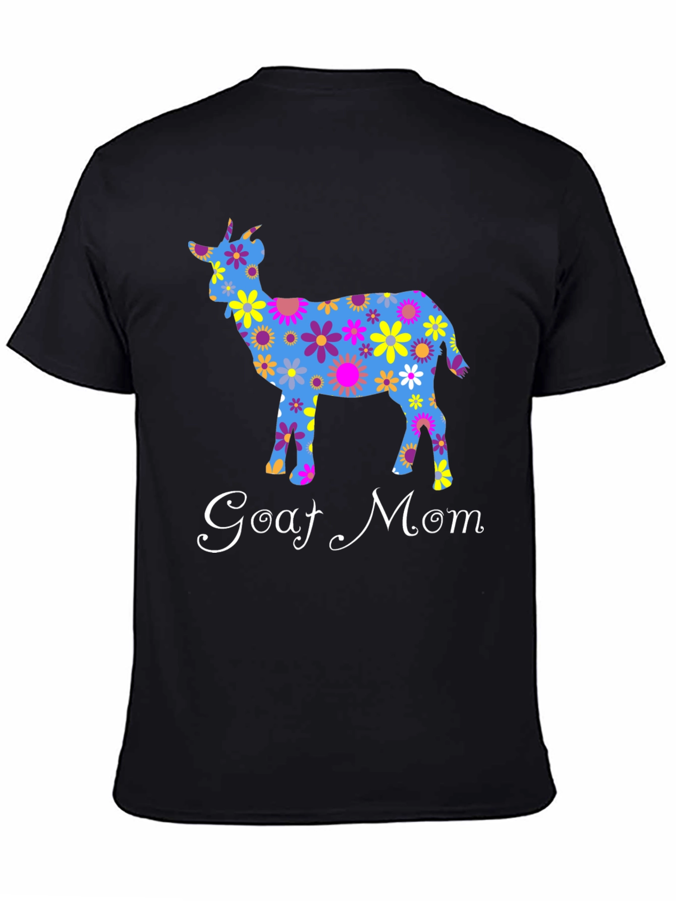 Goat Mom T-Shirt - Floral Goat Design