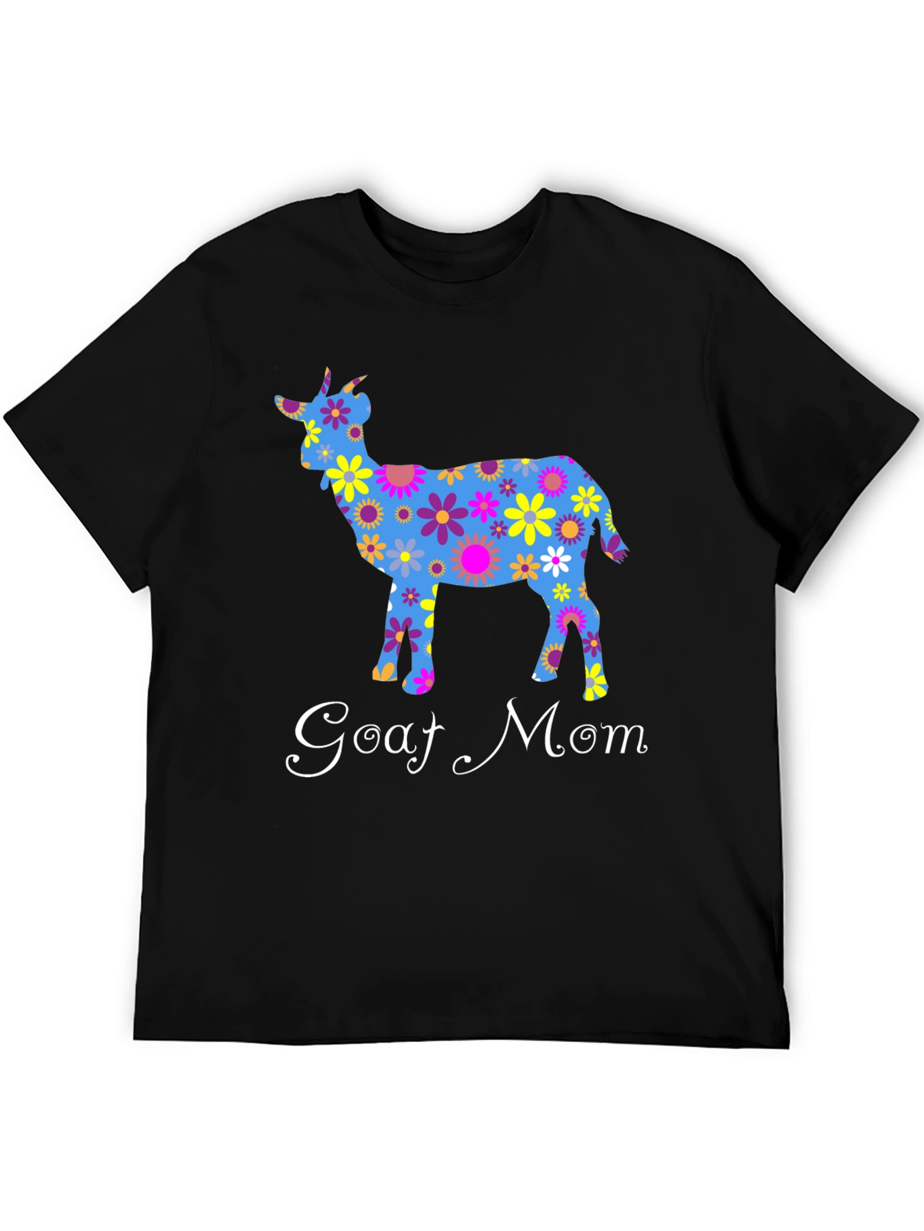 Goat Mom T-Shirt - Floral Goat Design