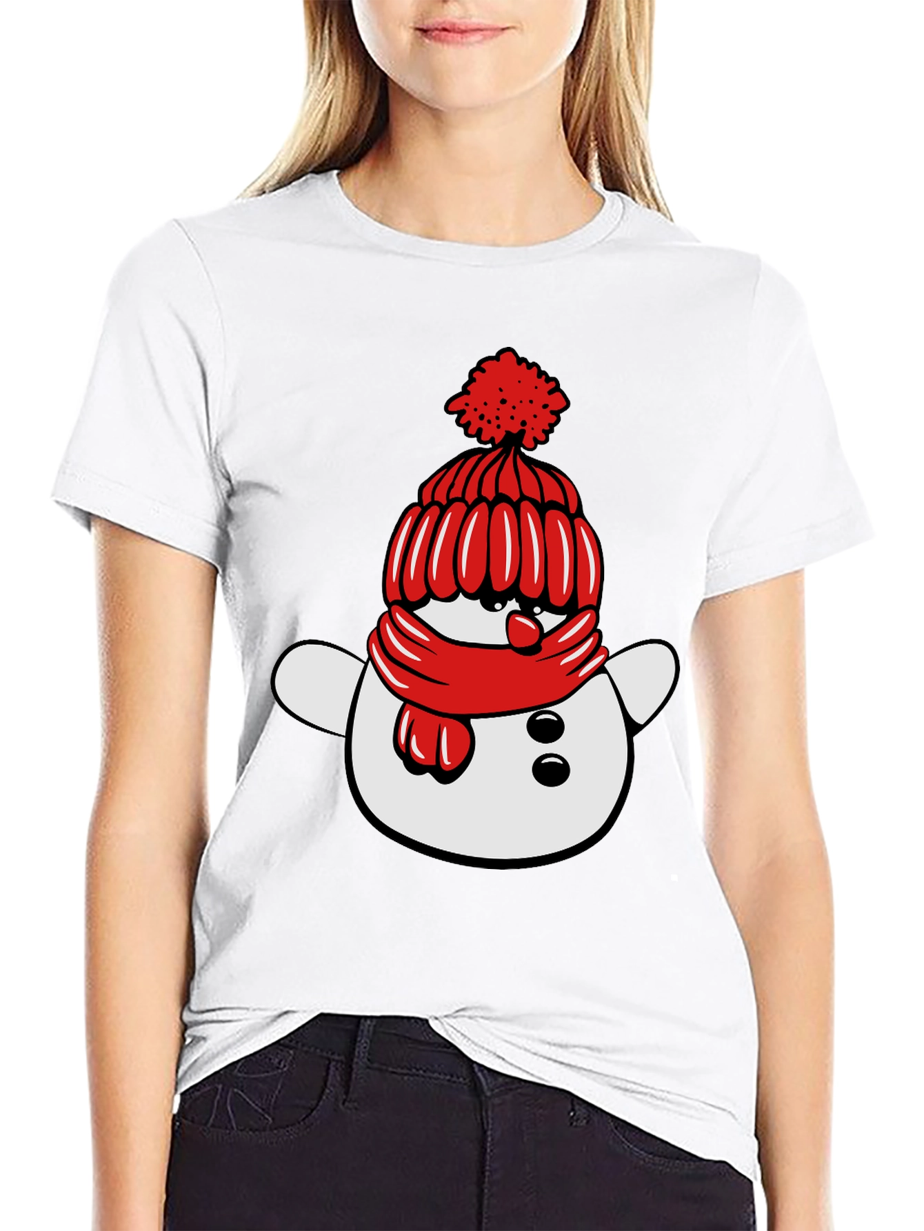 Festive Snowman Graphic Tee - Holiday Cheer