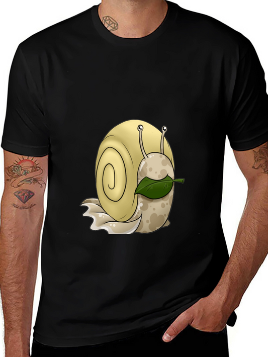 Cartoon Snail Graphic Black T-Shirt