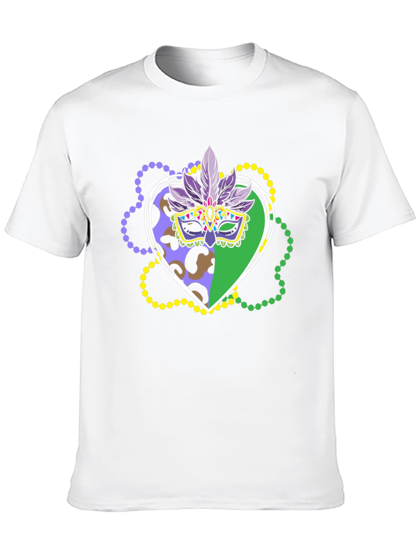 Mardi Gras Mask T-Shirt - Festive Carnival Apparel