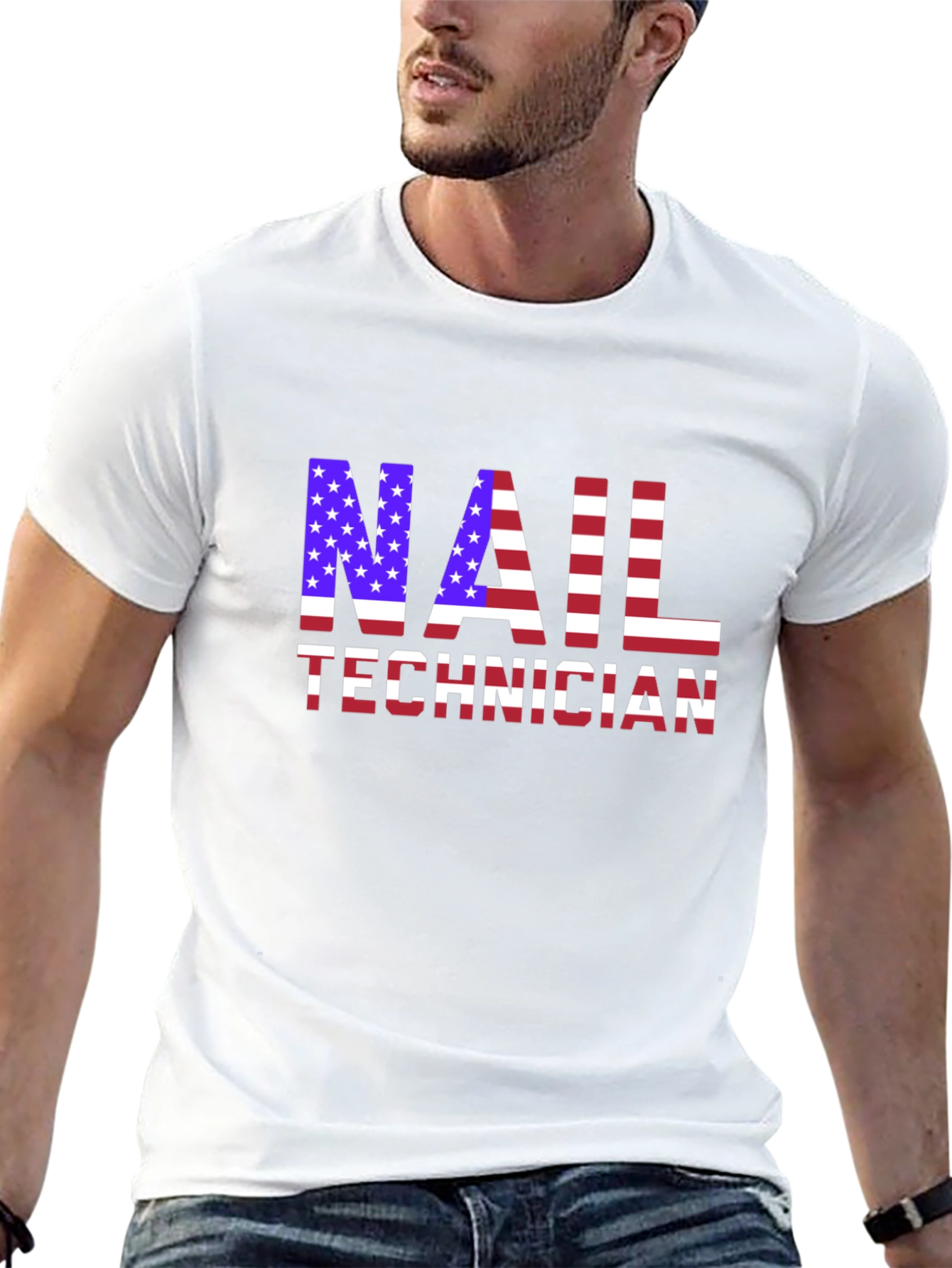 Nail Technician USA Flag T-Shirt