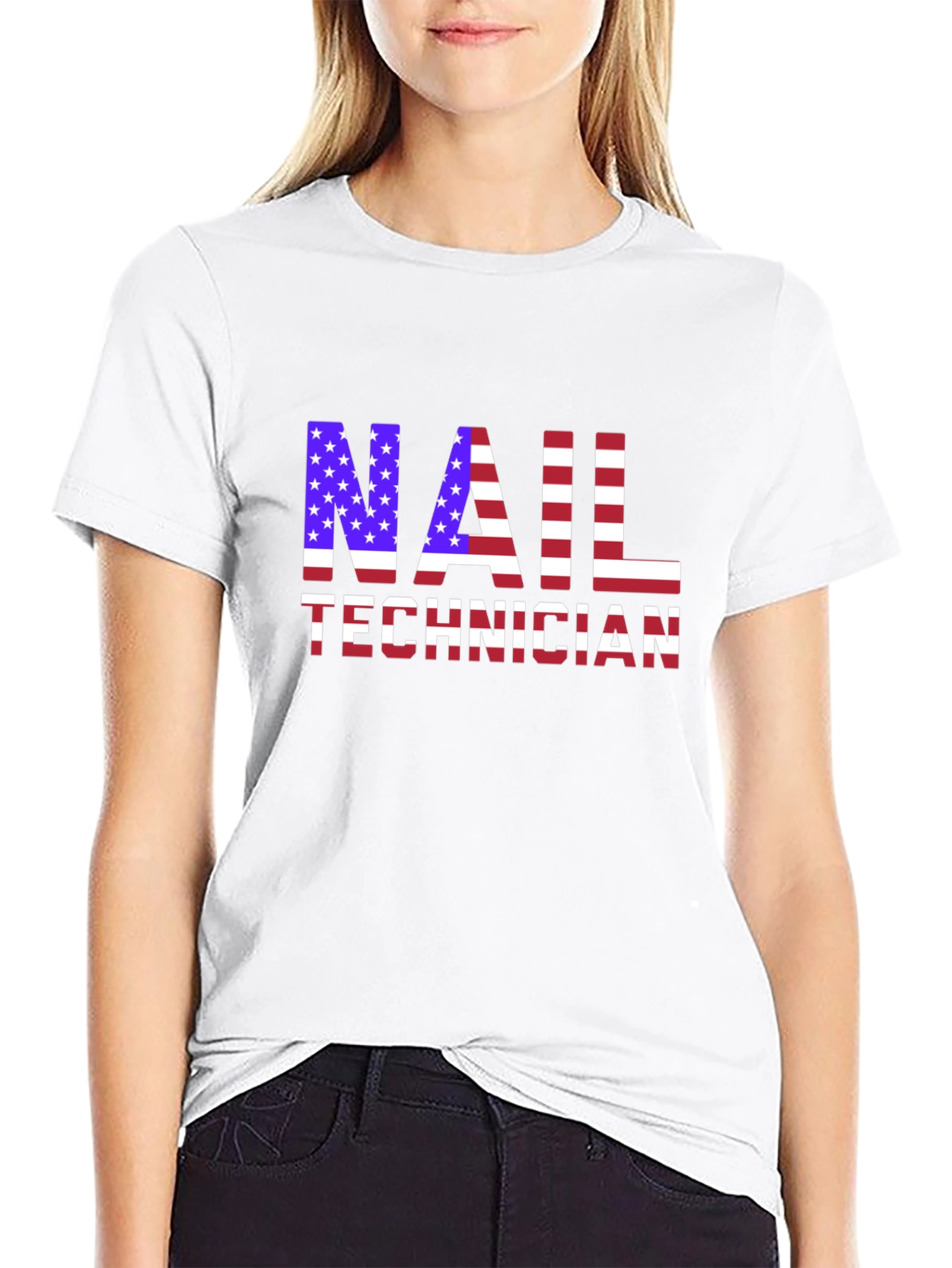 Nail Technician USA Flag T-Shirt