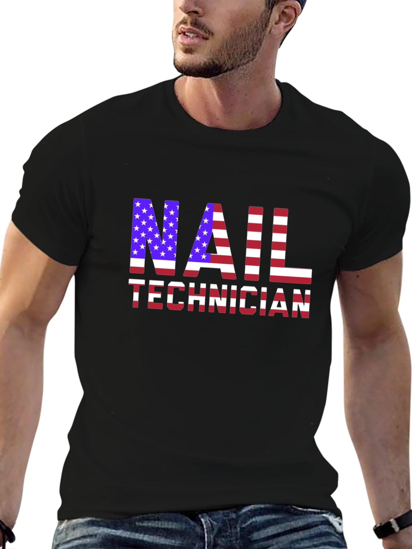 Nail Technician USA Flag T-Shirt