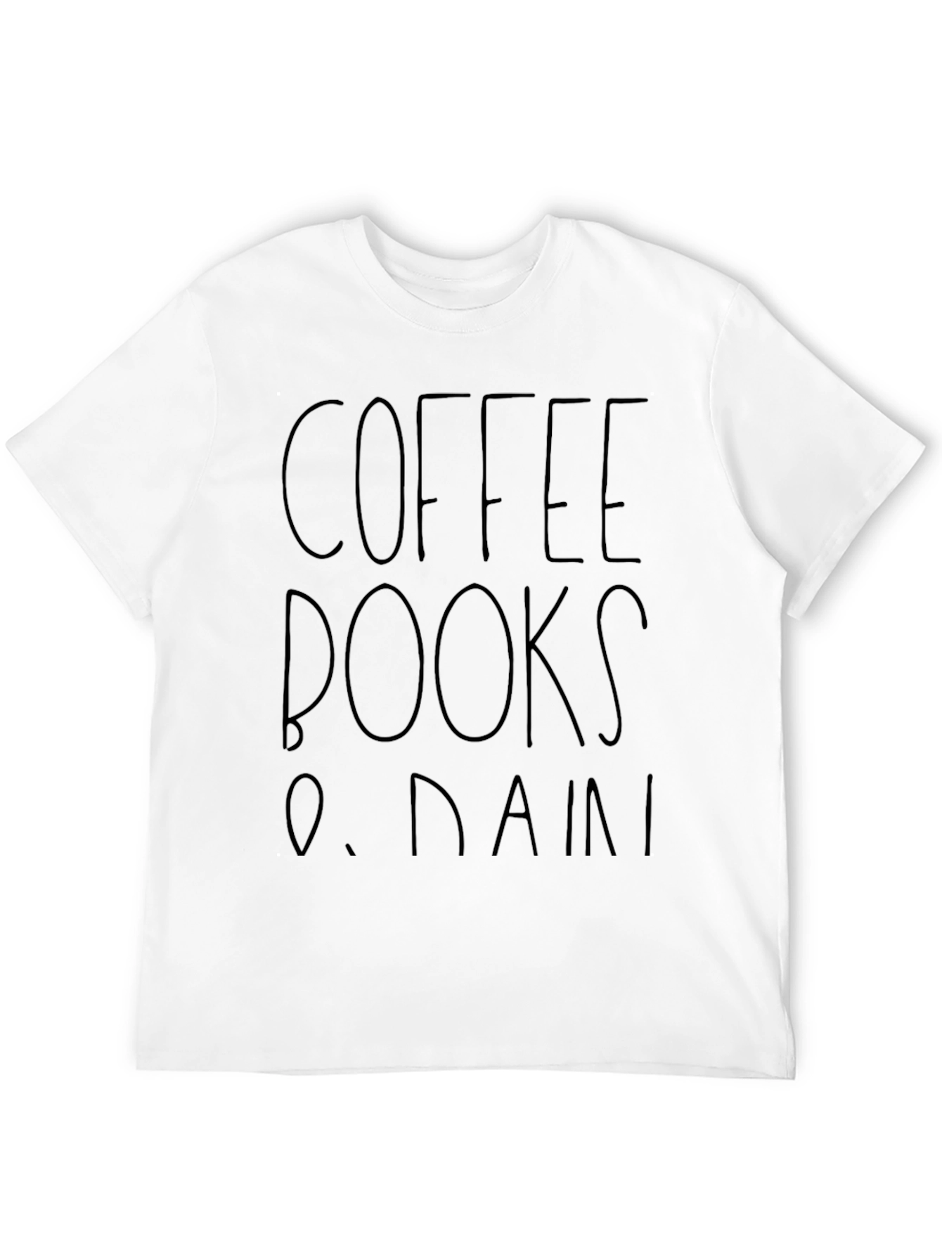 Coffee Books & Rain Graphic T-Shirt