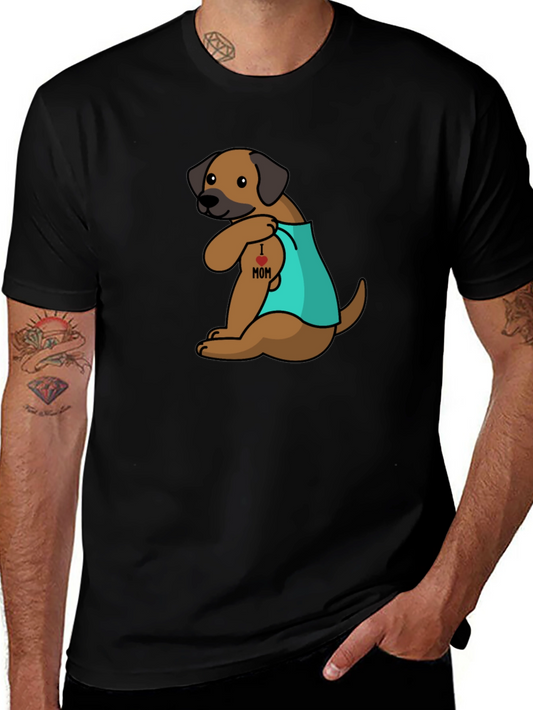 Dog I Heart Mom Tattoo Graphic Tee