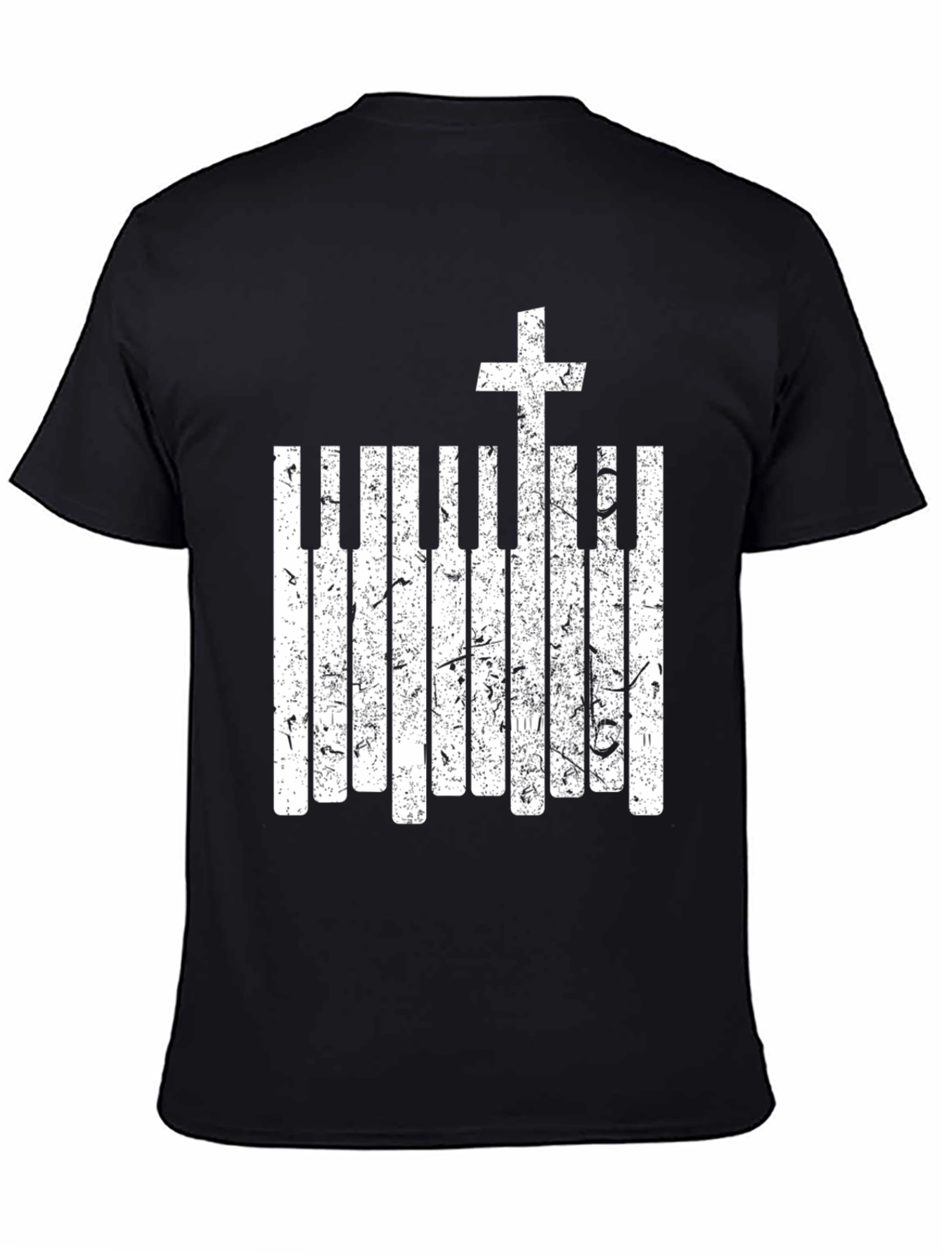 Piano Cross Graphic Tee - Christian Musician Shirt
