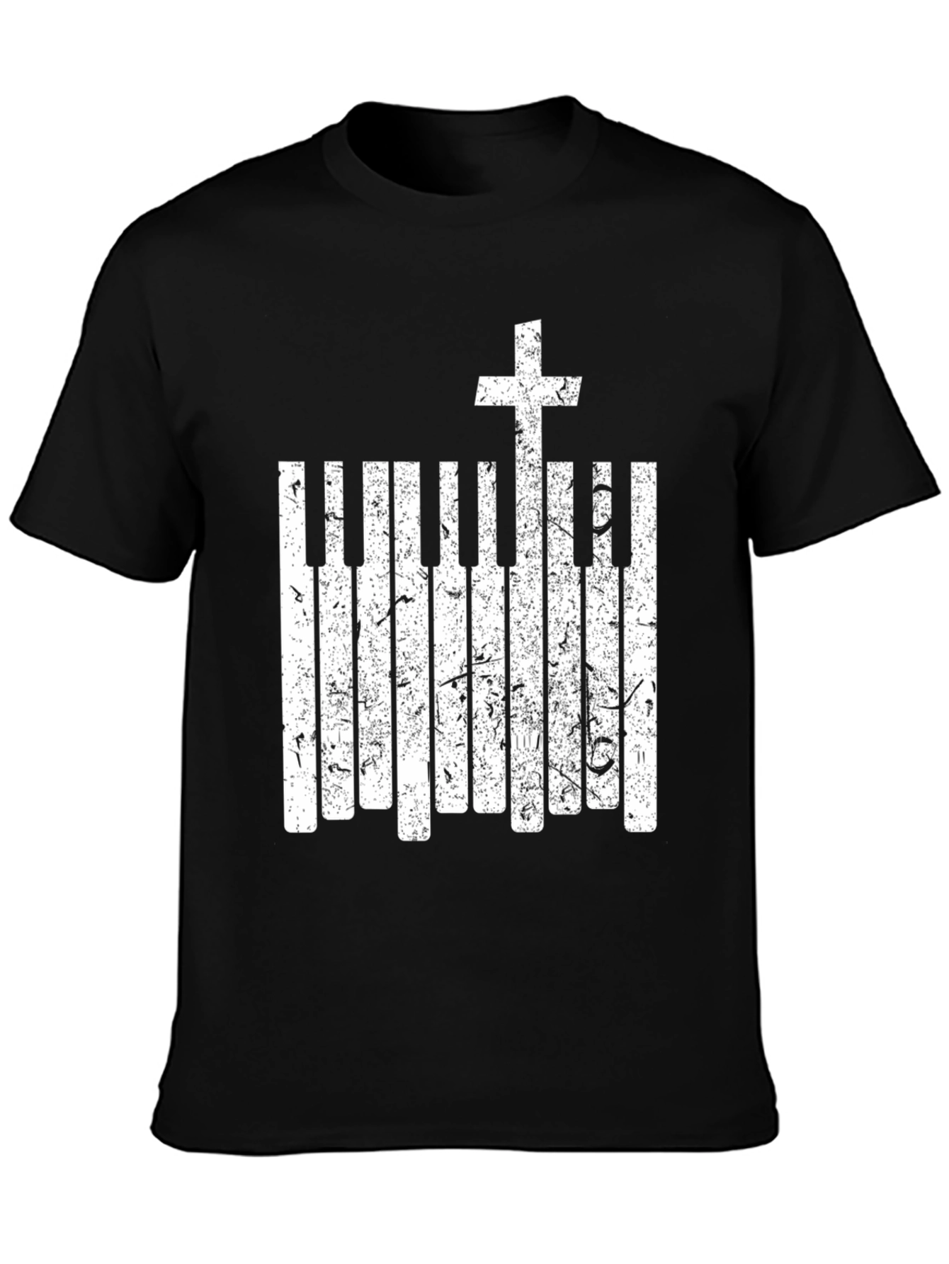 Piano Cross Graphic Tee - Christian Musician Shirt