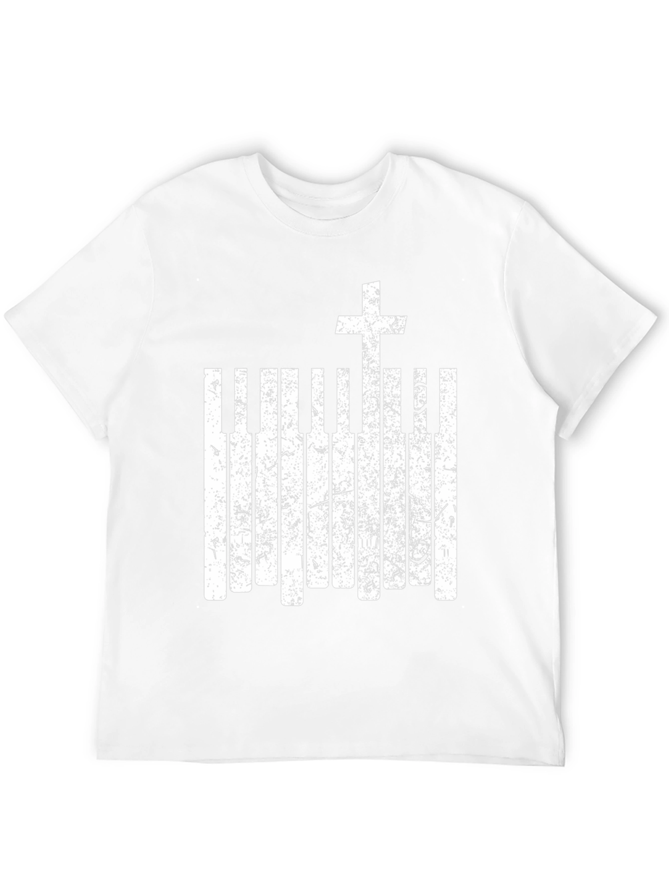 Piano Cross Graphic Tee - Christian Musician Shirt
