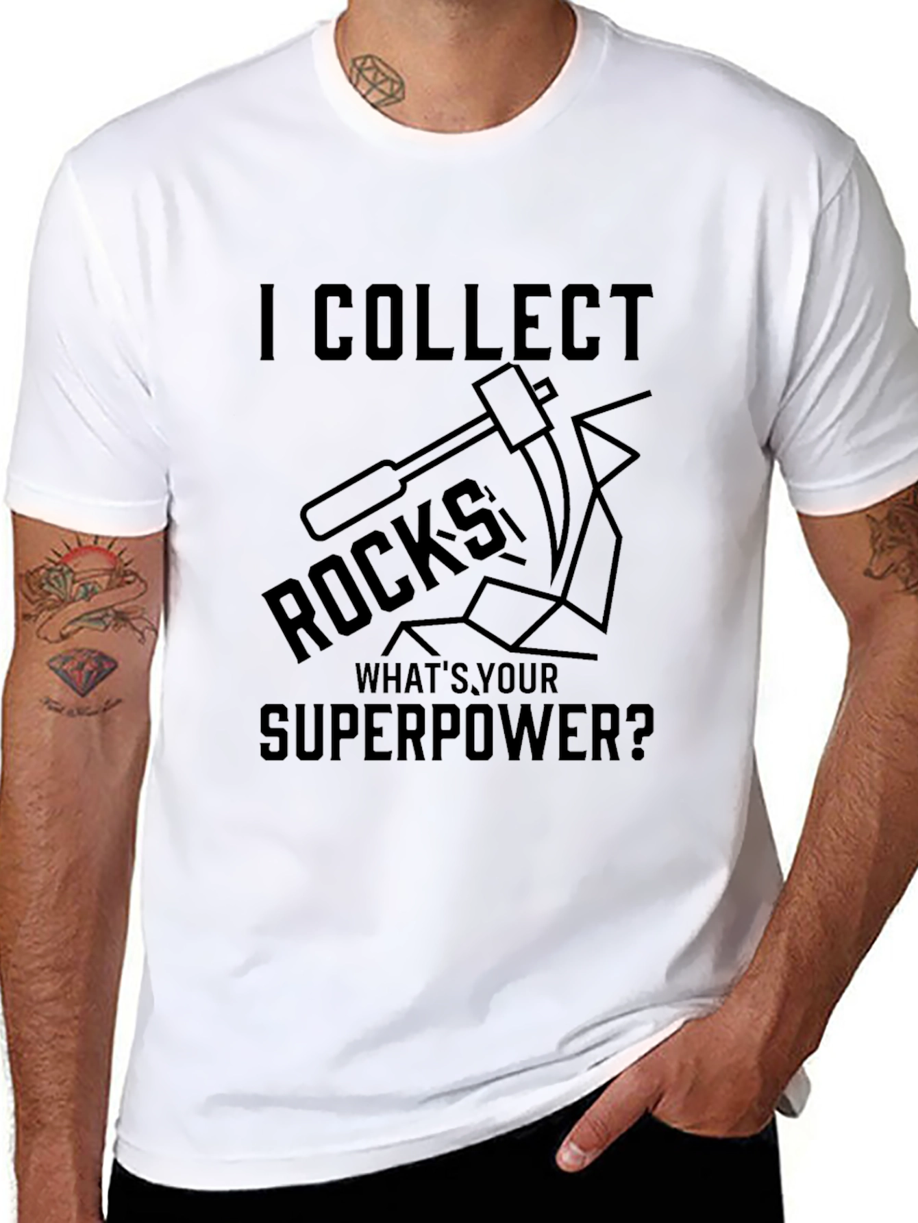 Rock Collector Black T-Shirt Superpower Tee