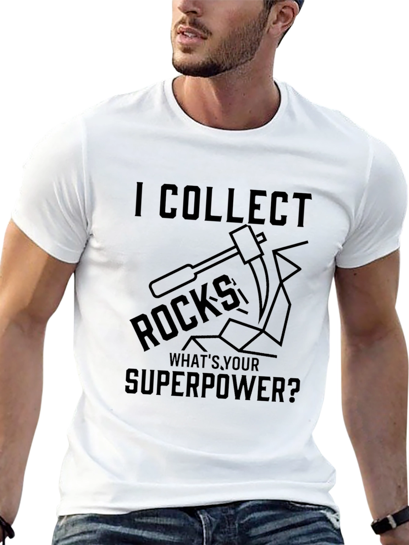 Rock Collector Black T-Shirt Superpower Tee