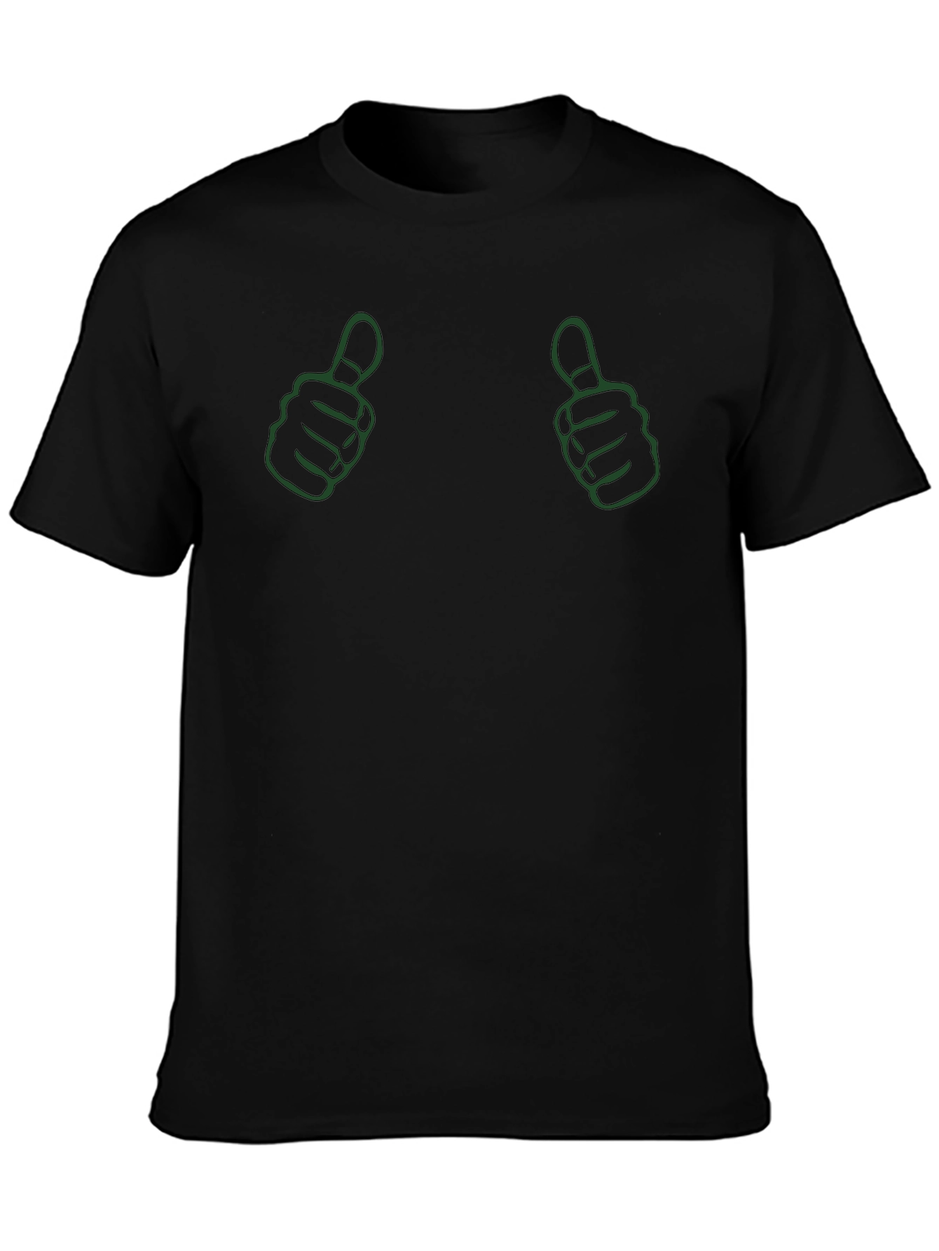 Thumbs Up Graphic Tee - Black Cotton Comfort