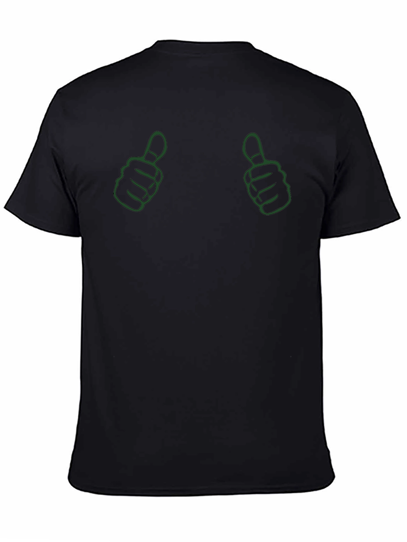 Thumbs Up Graphic Tee - Black Cotton Comfort