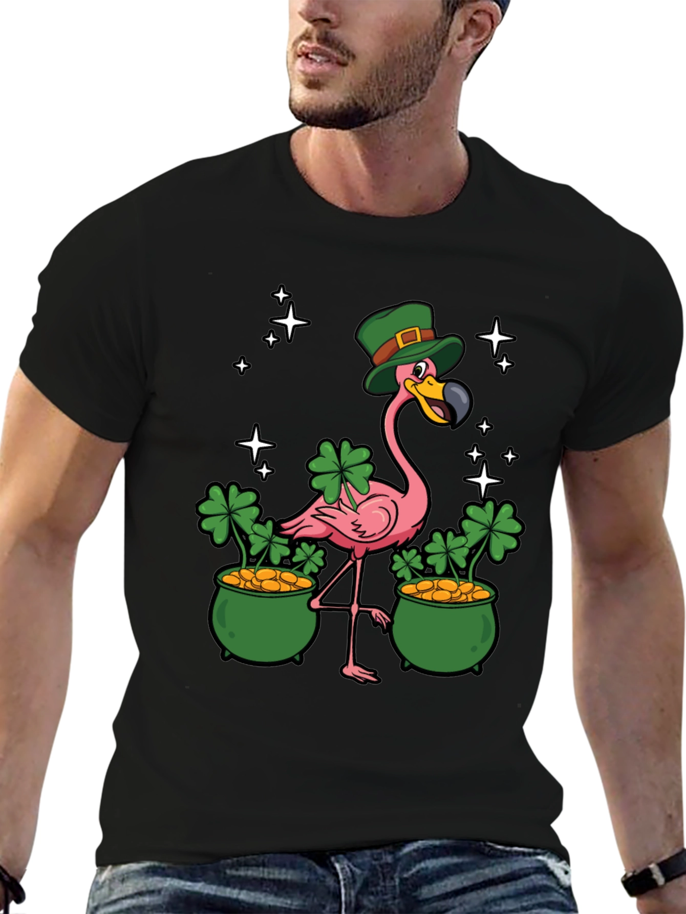 St. Patricks Day Flamingo Graphic Tee