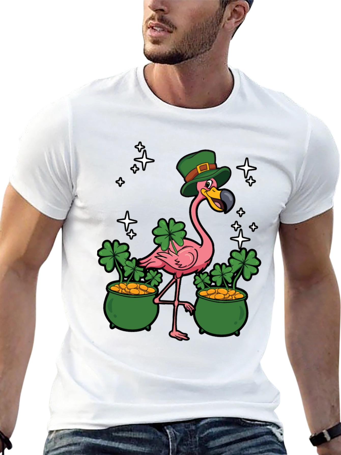 St. Patricks Day Flamingo Graphic Tee