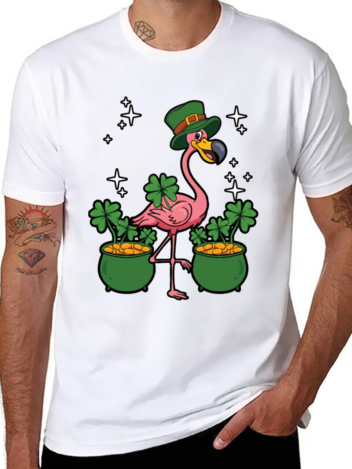 St. Patricks Day Flamingo Graphic Tee