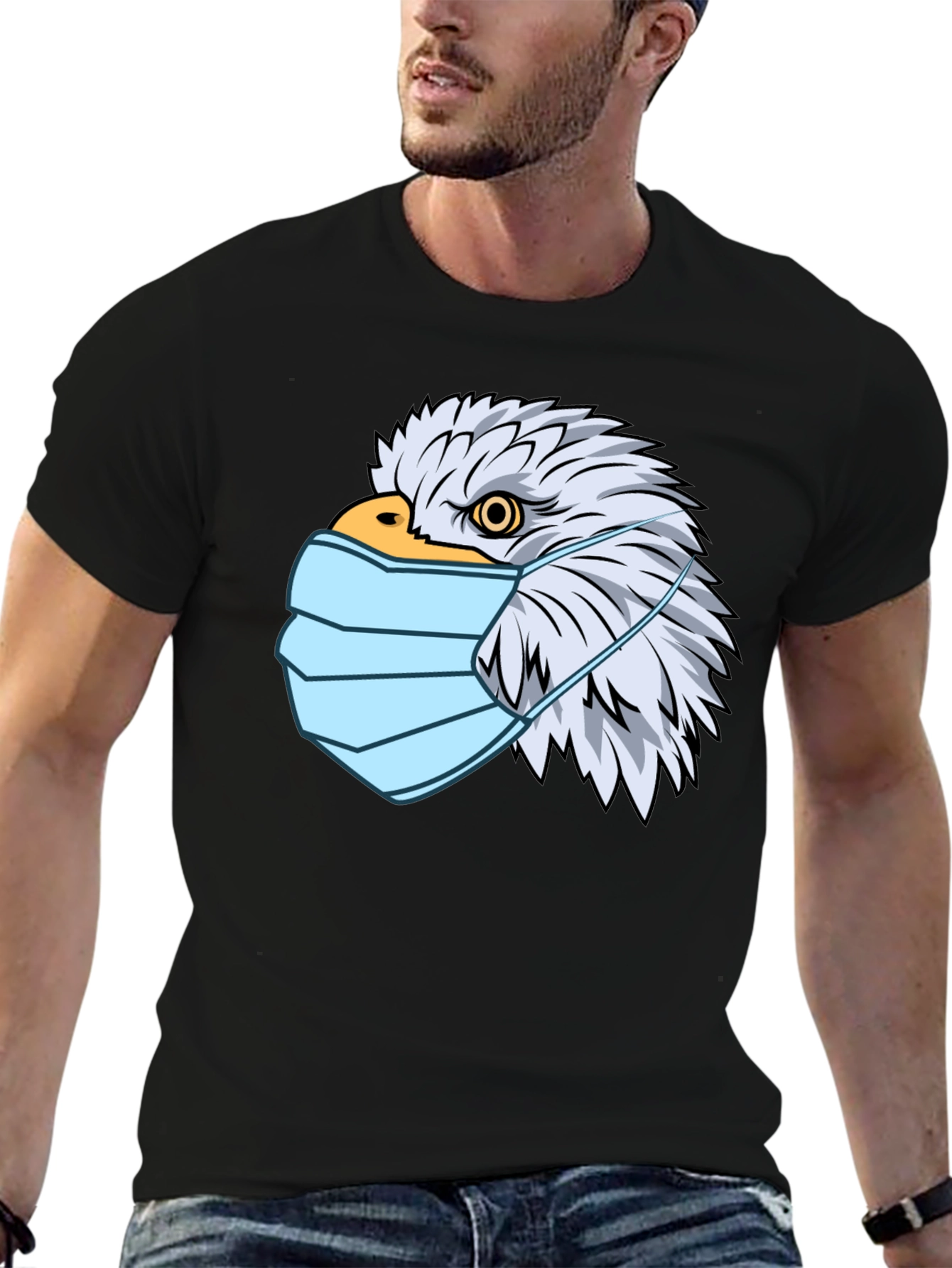 Eagle Mask Graphic T-Shirt - Patriotic Style