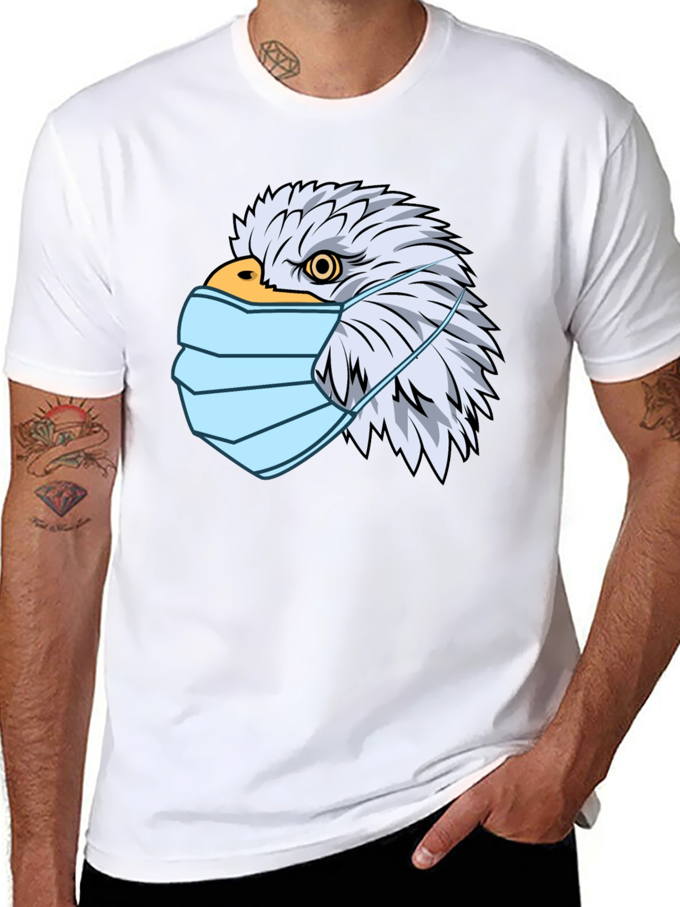 Eagle Mask Graphic T-Shirt - Patriotic Style