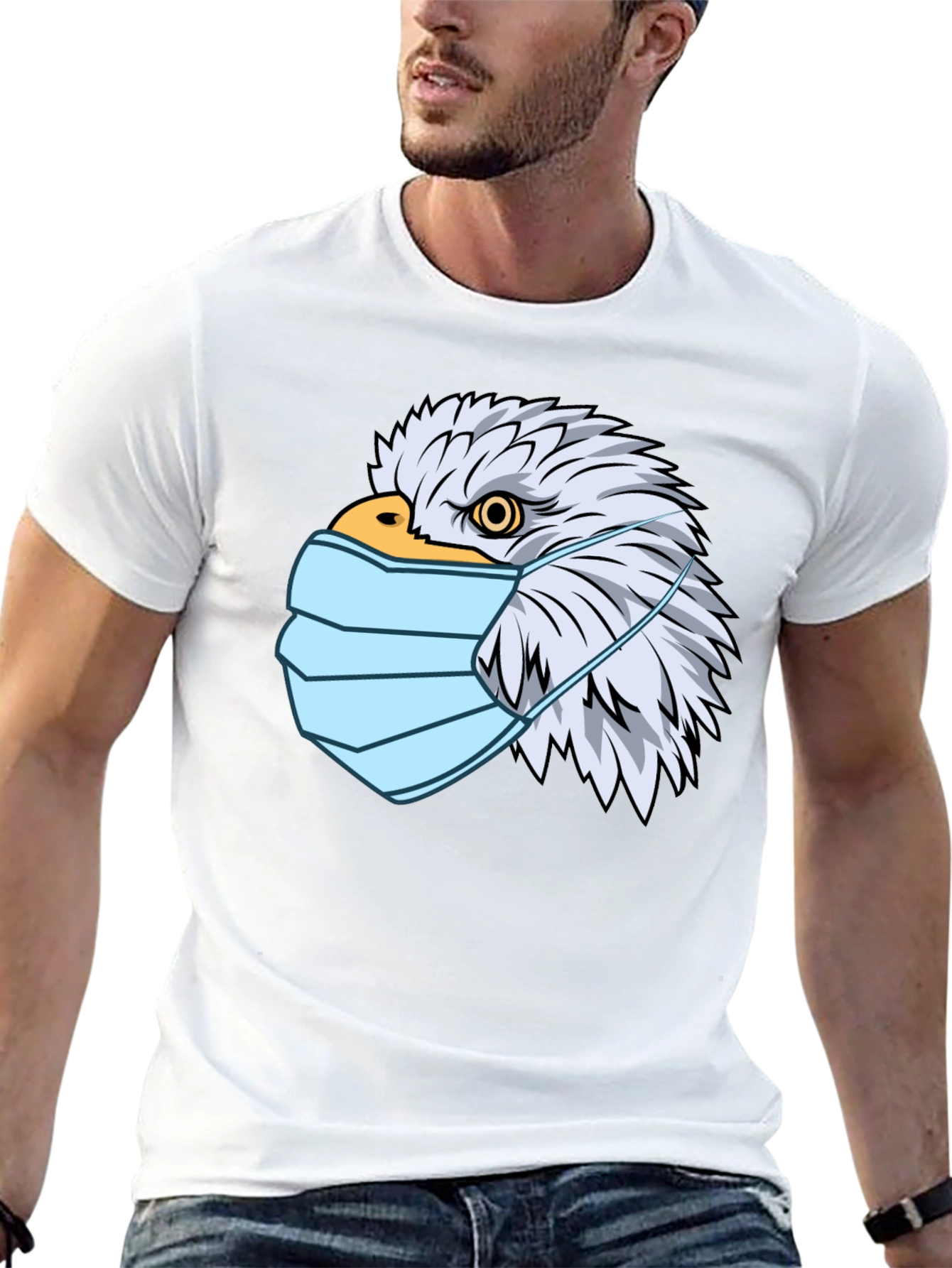 Eagle Mask Graphic T-Shirt - Patriotic Style