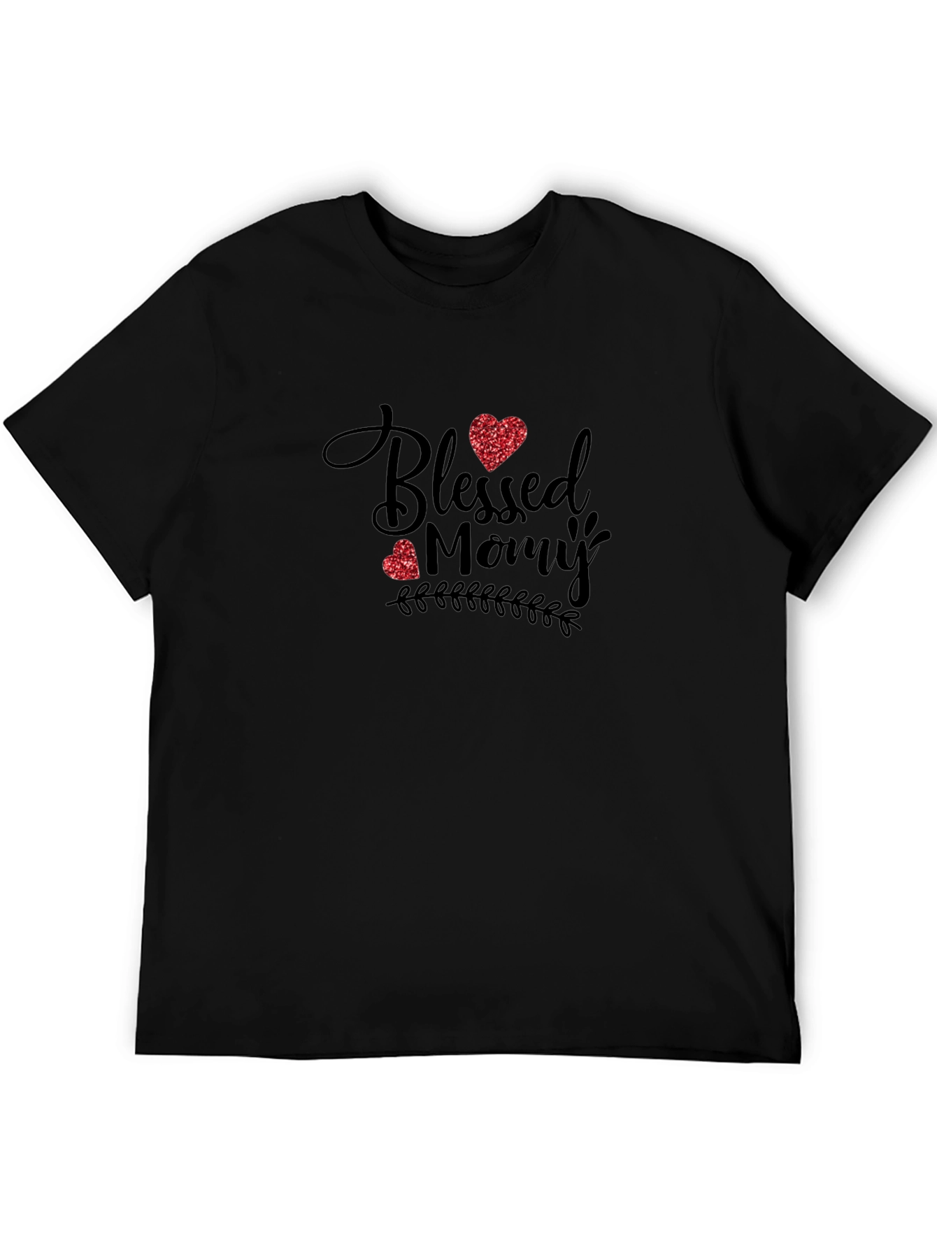 Blessed Mommy Graphic Tee - Soft Black T-Shirt