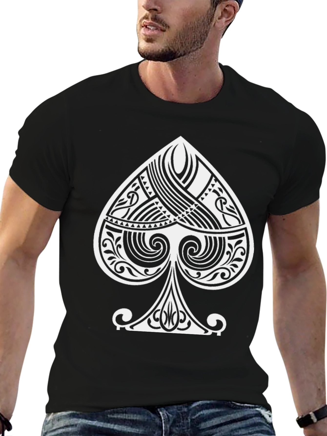 Spade Graphic Tee - Black Cotton Blend