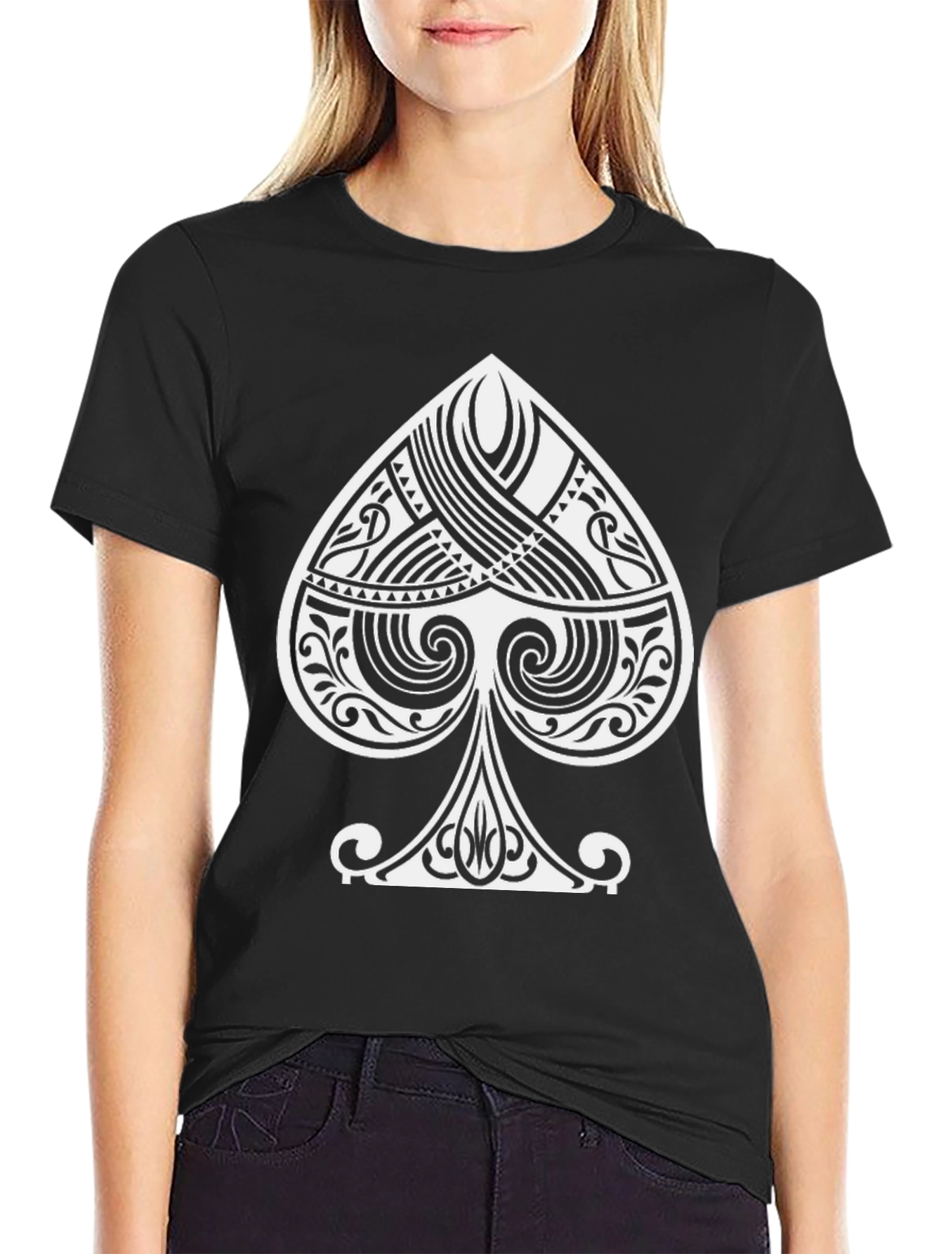 Spade Graphic Tee - Black Cotton Blend