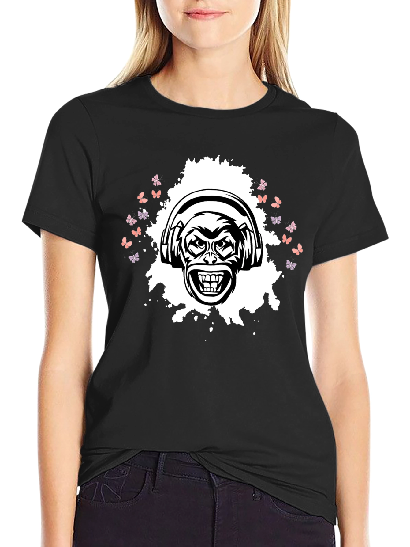 Cool Monkey Graphic T-Shirt - Black