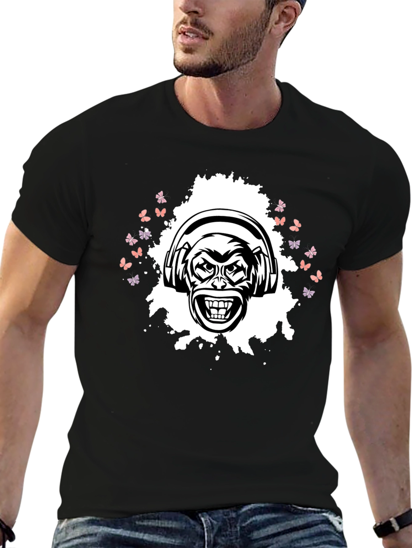 Cool Monkey Graphic T-Shirt - Black
