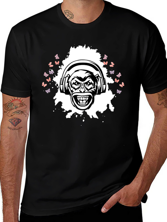 Cool Monkey Graphic T-Shirt - Black